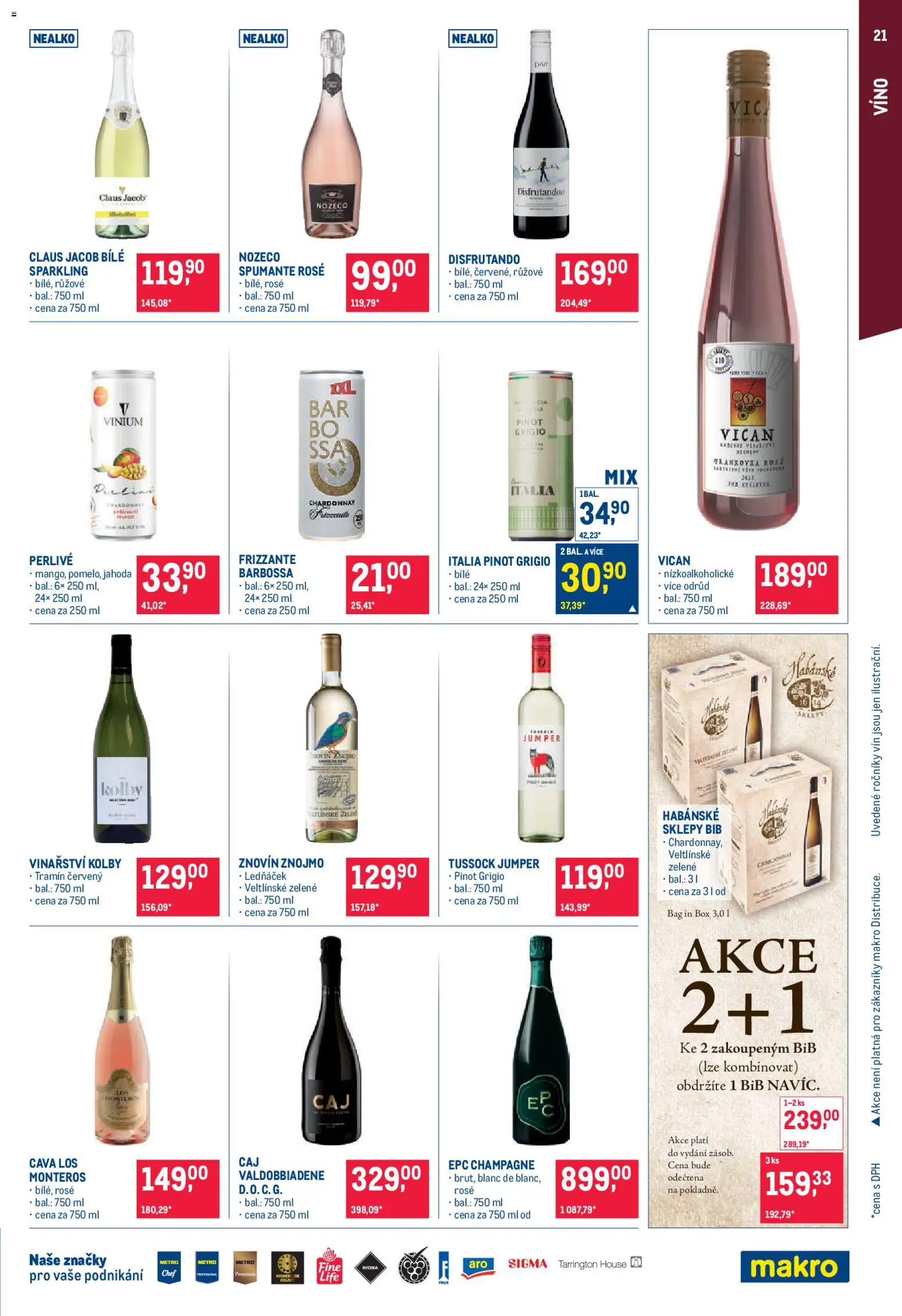 Makro leták - Pro milovníky jídla od 11.03.2026 | Strana: 21 | Produkty: Box, Habánské sklepy, Champagne, Pinot Grigio