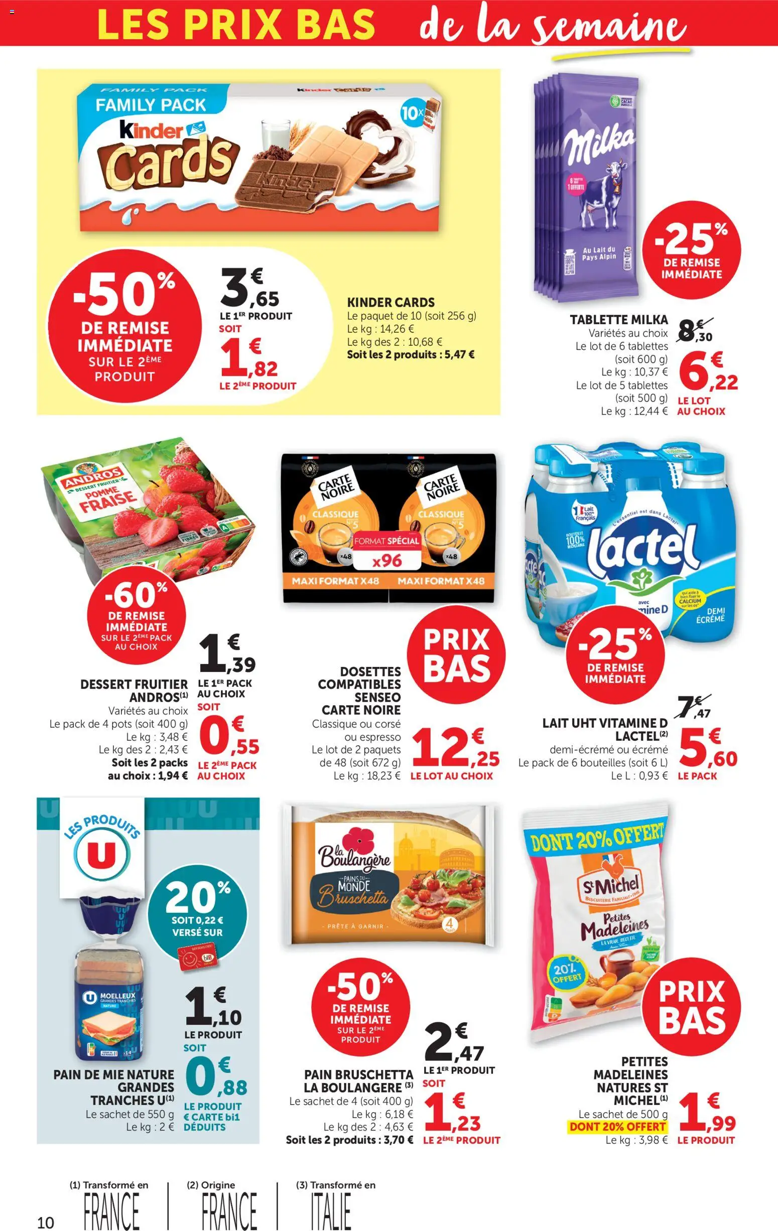 {H1} | Page: 10 | Produits: Fraise, Pomme, Pain de mie, Lait