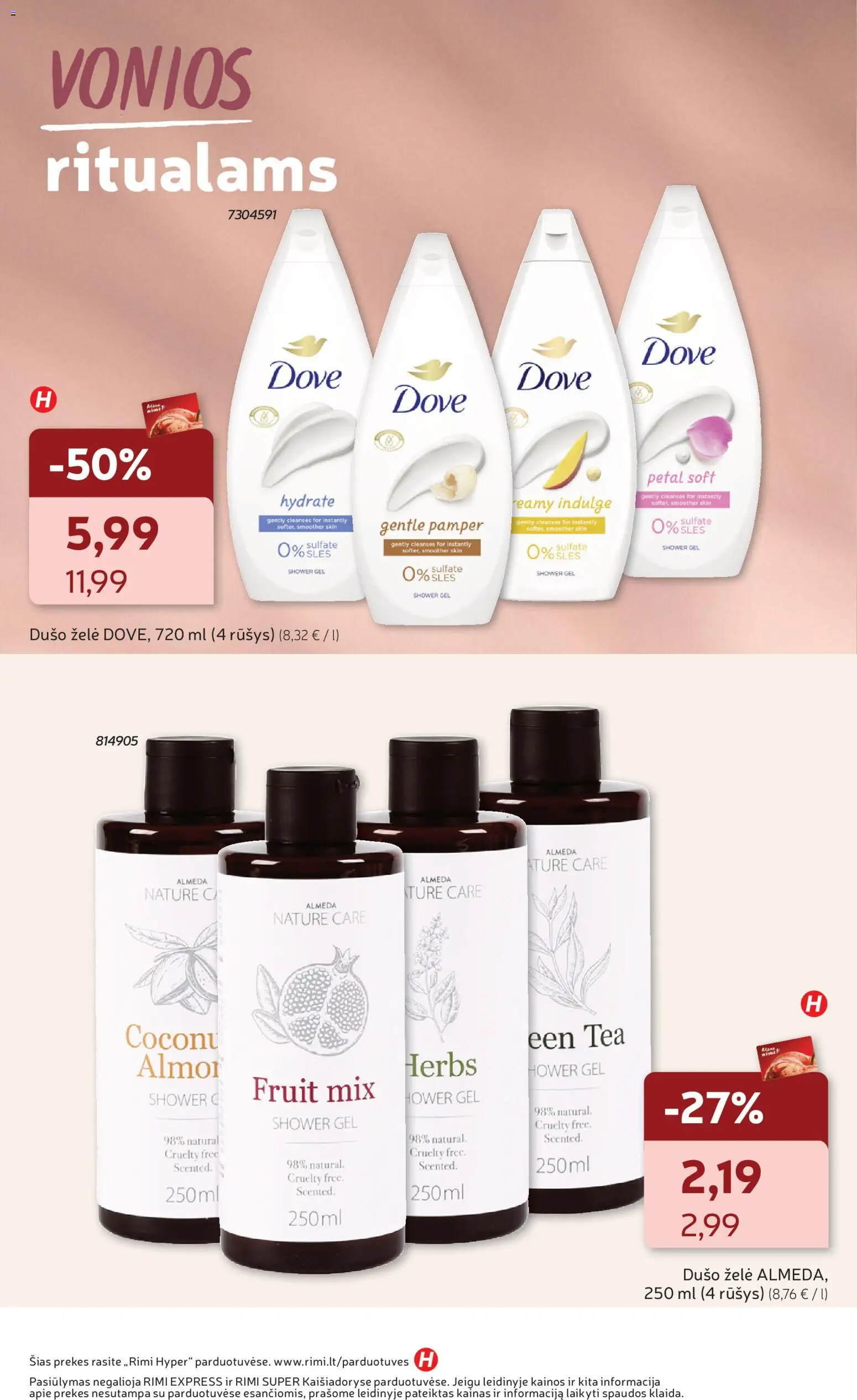 Rimi akcijos nuo 06.01.2026 | Puslapis: 6 | Prekių: Dušo želė