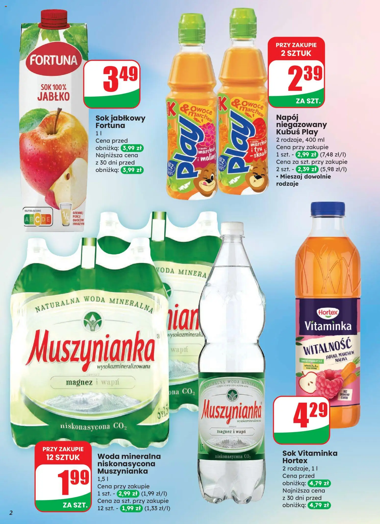 Dino Gazetka od 12.11.2025 | Strona: 2 | Produkty: Maliny, Sok jabłkowy, Woda, Owoce