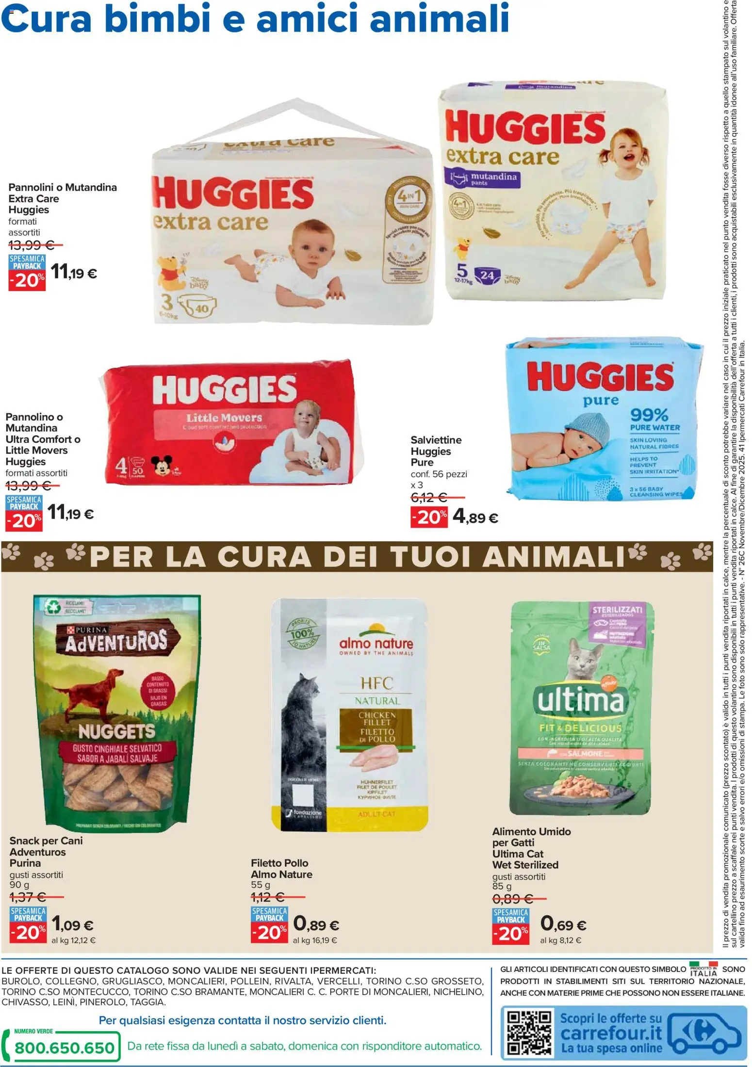 Volantino Carrefour del 27.11.2025 | Pagina: 16 | Prodotti: Pannolini, Pollo, Salmone, Nuggets