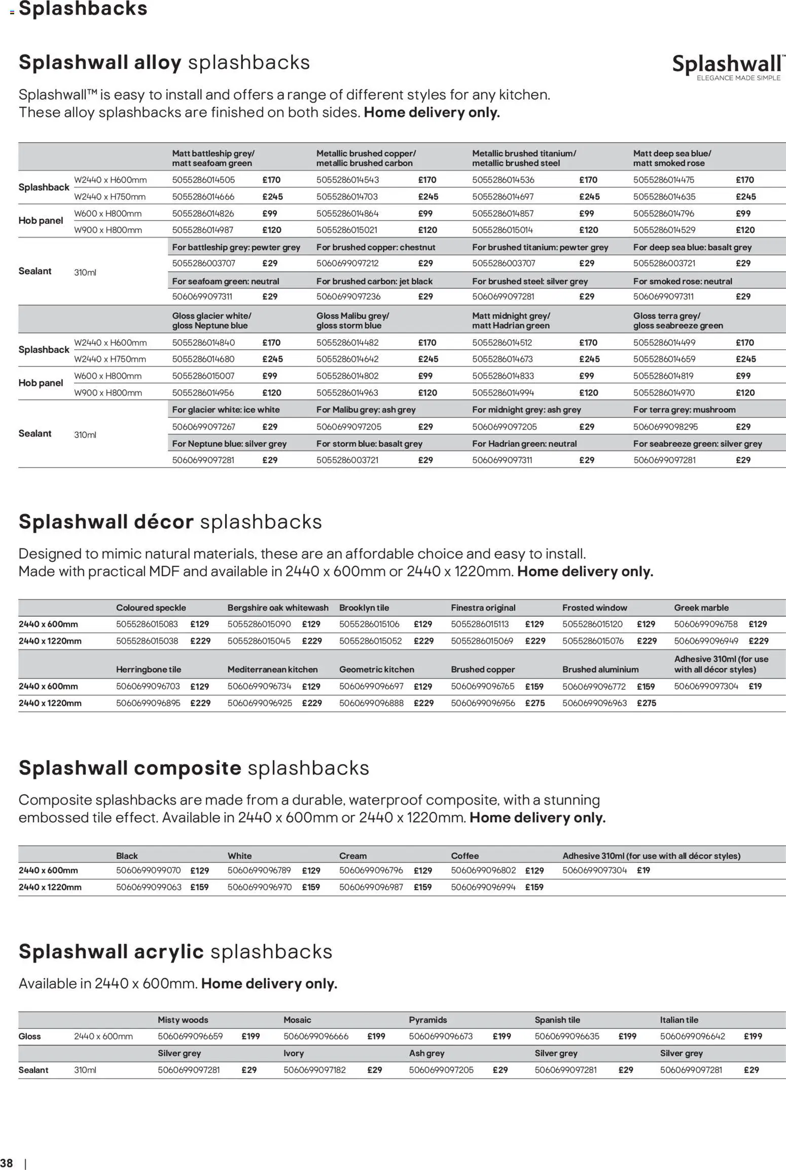 {H1} | Page: 38 | Products: Malibu, Coffee, Cream, Hob