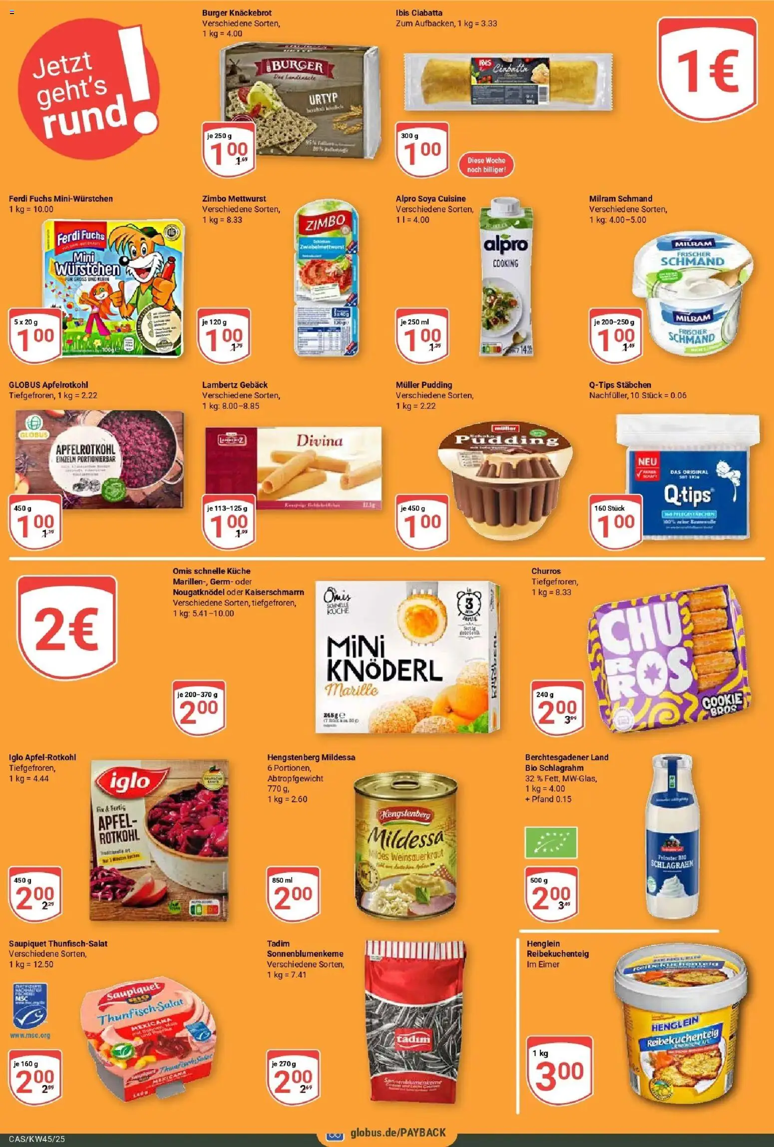 Globus prospekt Castrop-Rauxel	 – gültig ab 02.11.2025 | Seite: 14 | Produkte: Rotkohl, Äpfel, Alpro, Milram