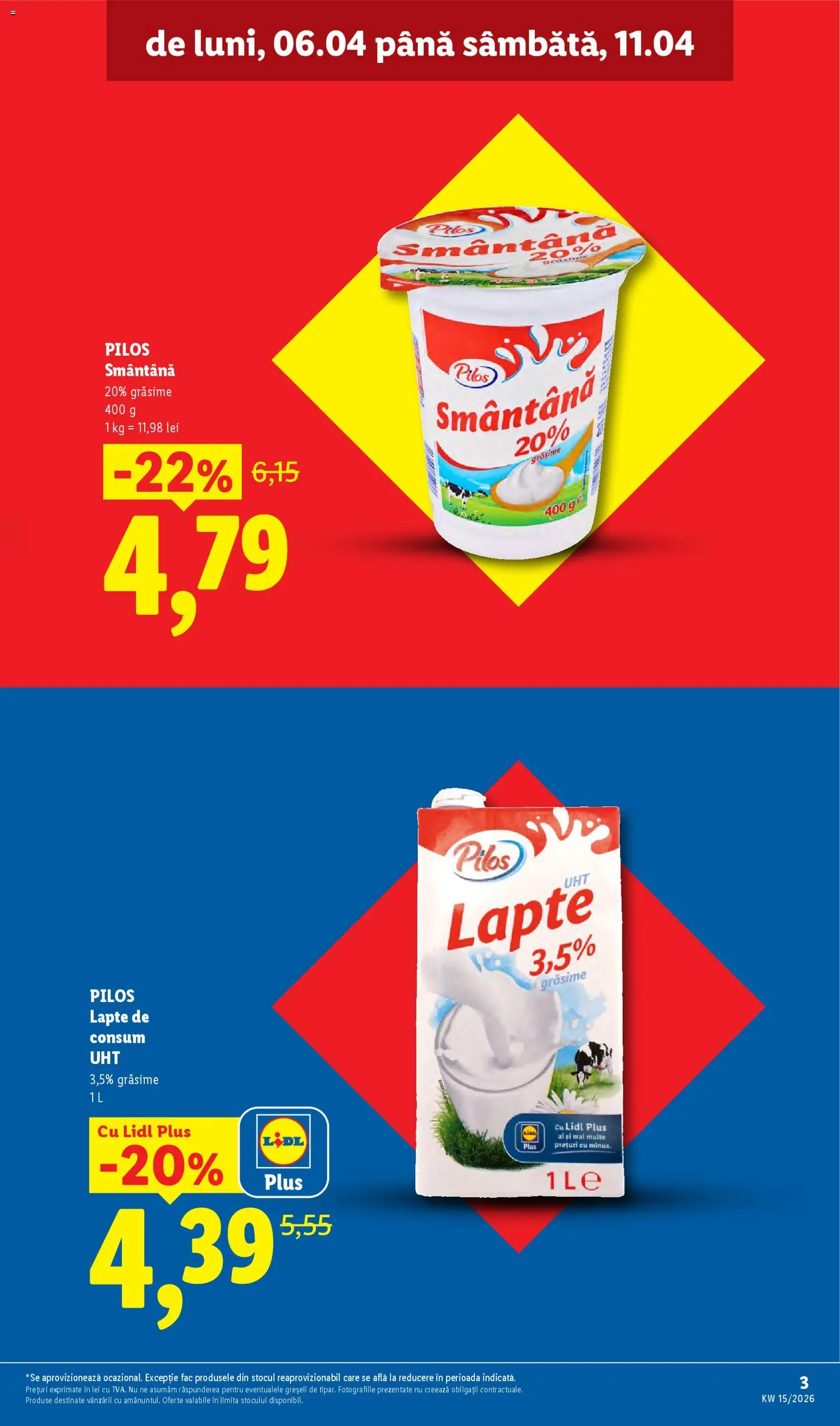 Noul catalog Lidl – valabil de la 06.04.2026 | Pagină: 3 | Produse: Toplar, Lapte, Smântână