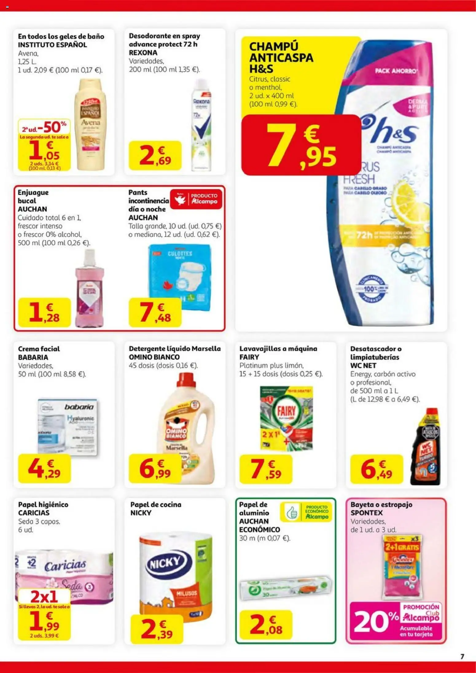 Alcampo - SM Madrid │ válido desde el 06.11.2025 | Página: 7 | Productos: Champú, Detergente, Crema facial, Baño