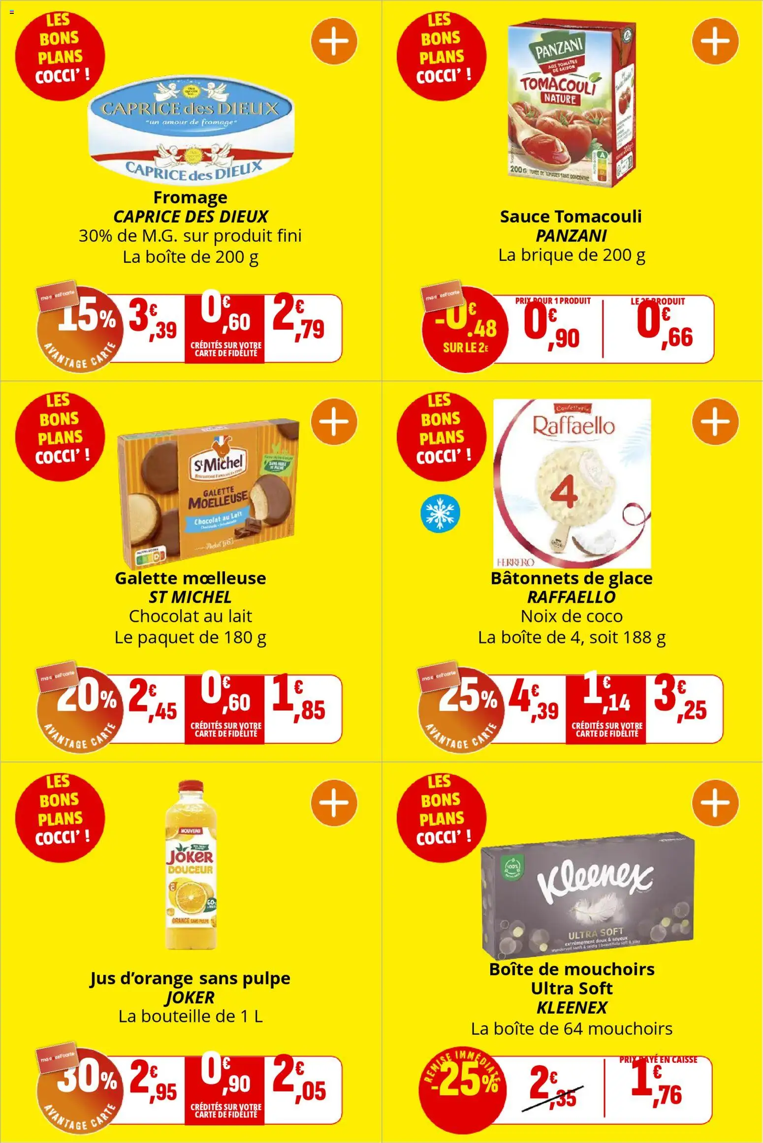 {H1} | Page: 3 | Produits: Jus d'orange, Mouchoirs, Fromage, Chocolat