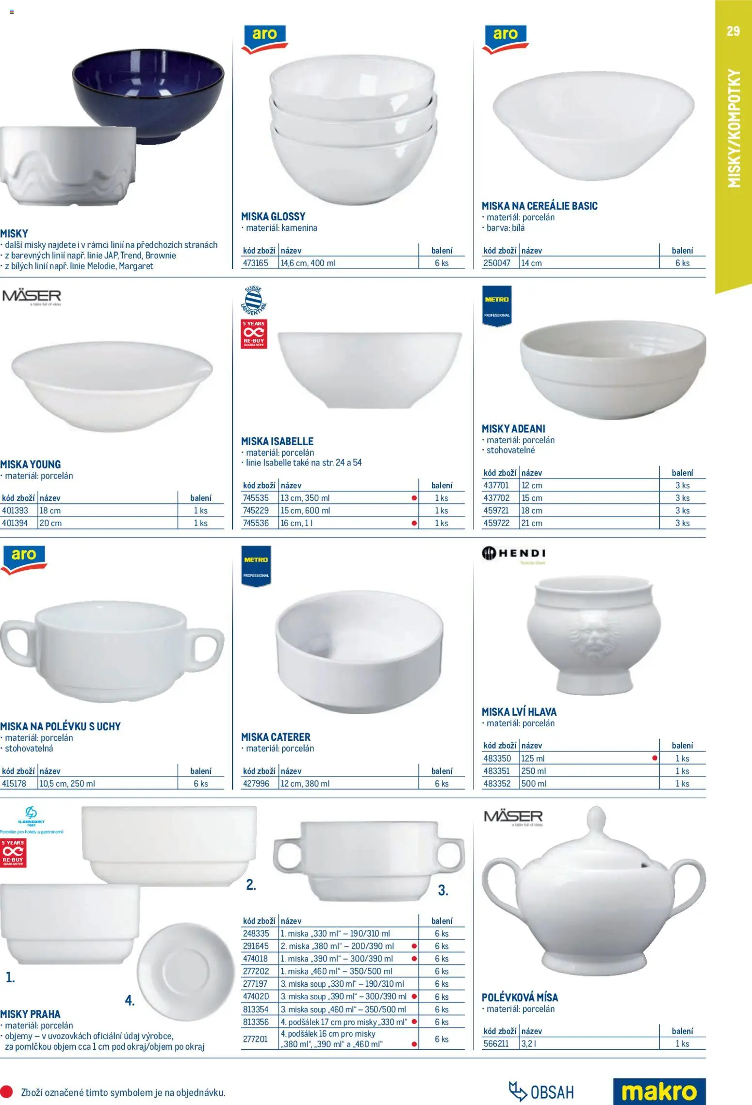 Makro leták - Gastro vybavení a zařízení od 01.02.2026 | Strana: 29 | Produkty: Cereálie, Brownie, Miska