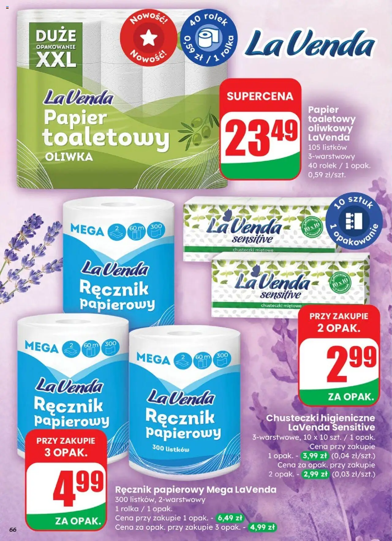 Dino Gazetka od 01.10.2025 | Strona: 66 | Produkty: Papier toaletowy, Chusteczki higieniczne, Ręcznik papierowy