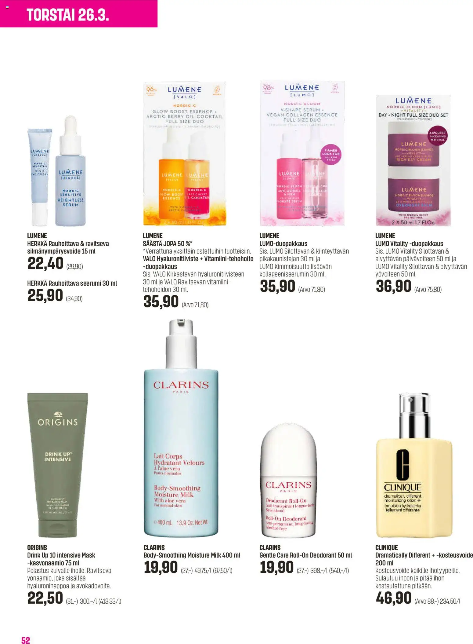 Sokos tarjoukset - Emotion 3plus1 – voimassa 25.03.2026 alkaen | Sivu: 52 | Tuotteet: Seerumi, Kasvonaamio, Silmänympärysvoide