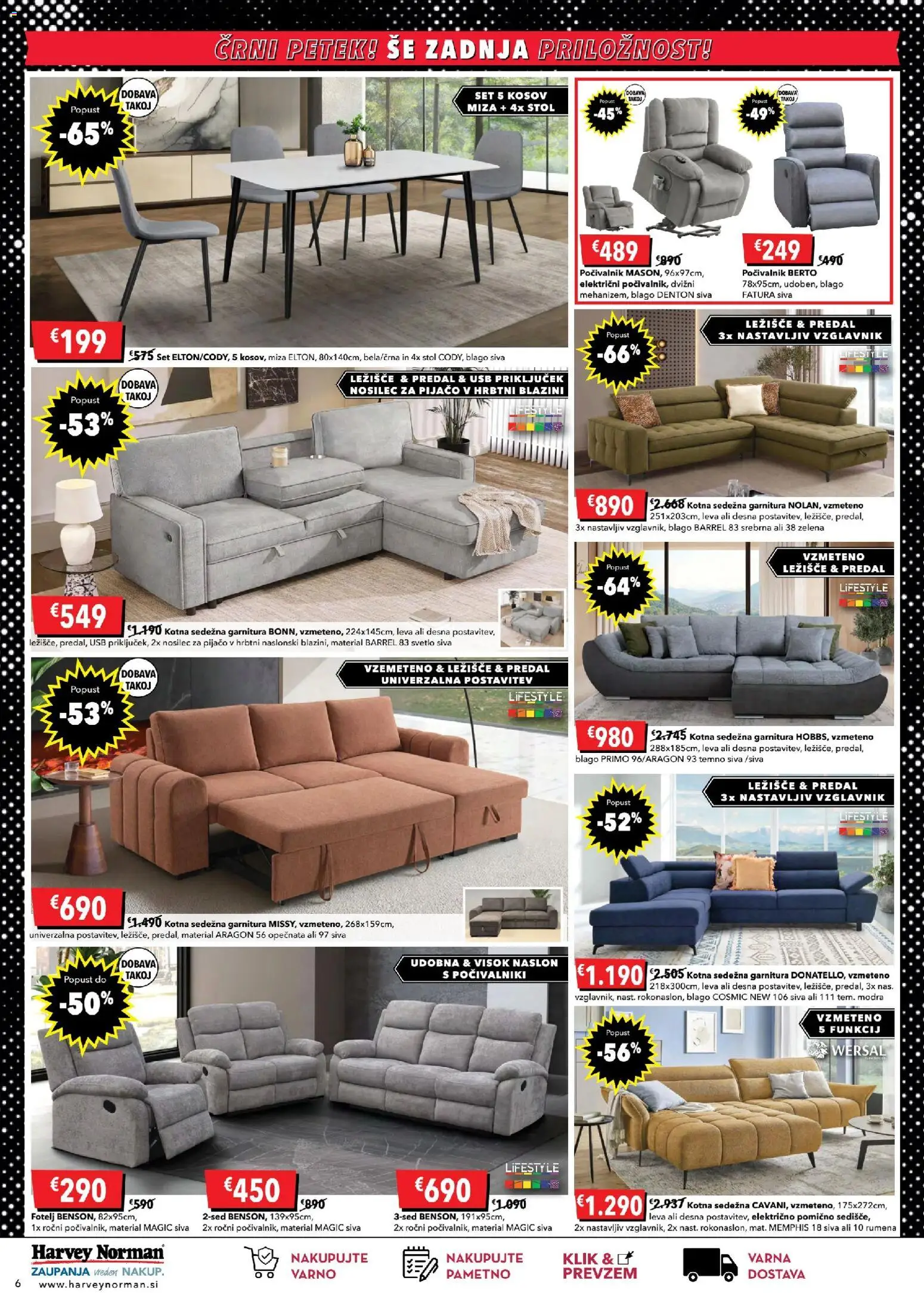 Novi Harvey Norman katalog ponudbe – veljaven od 26.11.2025 | Stran: 6 | Izdelki: Vzglavnik, Miza, Stol, Zelena