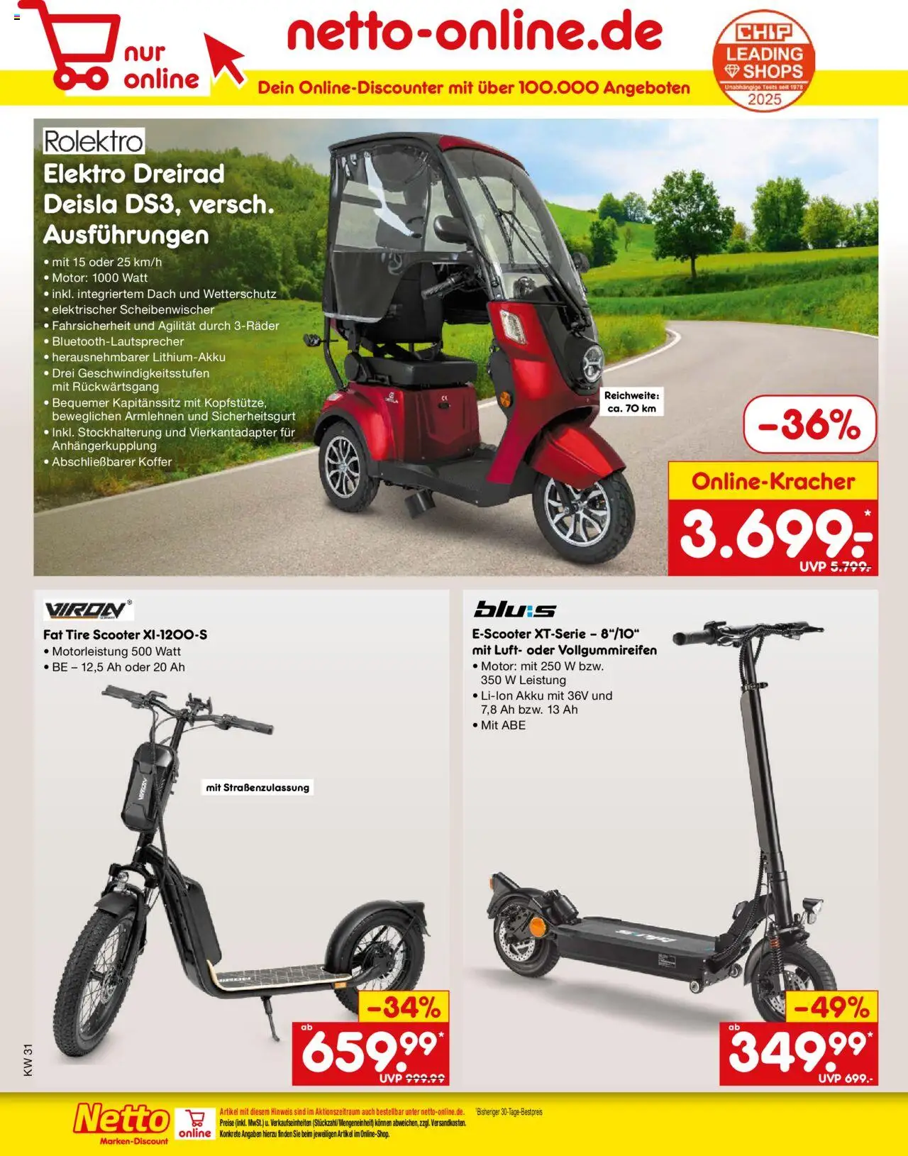 Netto Marken-Discount Prospekt 	 - gültig ab dem 28.07.2025 | Seite: 46 | Produkte: Scooter, Koffer