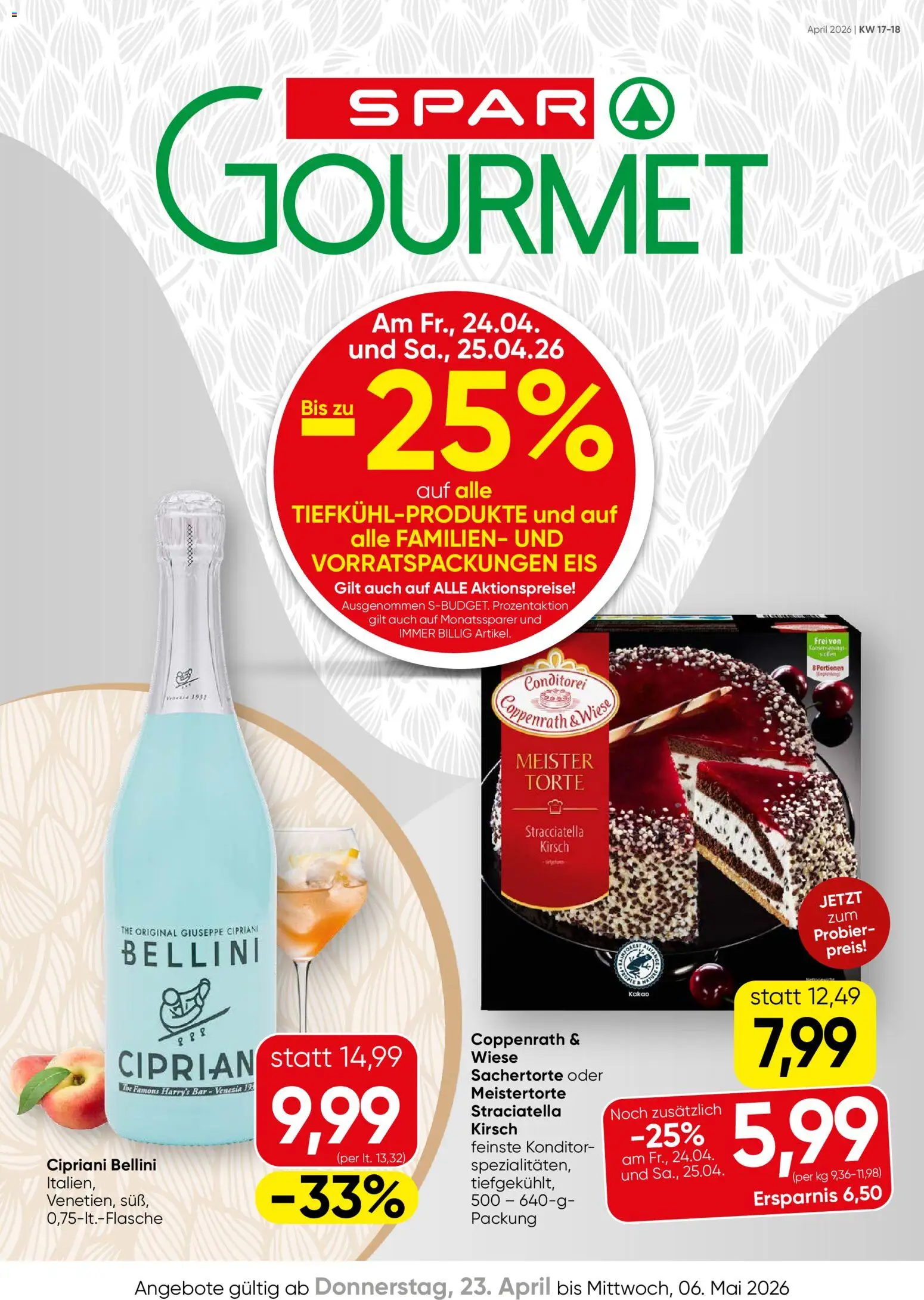 SPAR Gourmet Flugblatt gültig ab 23.04.2026 | Seite: 1 | Produkte: Eis
