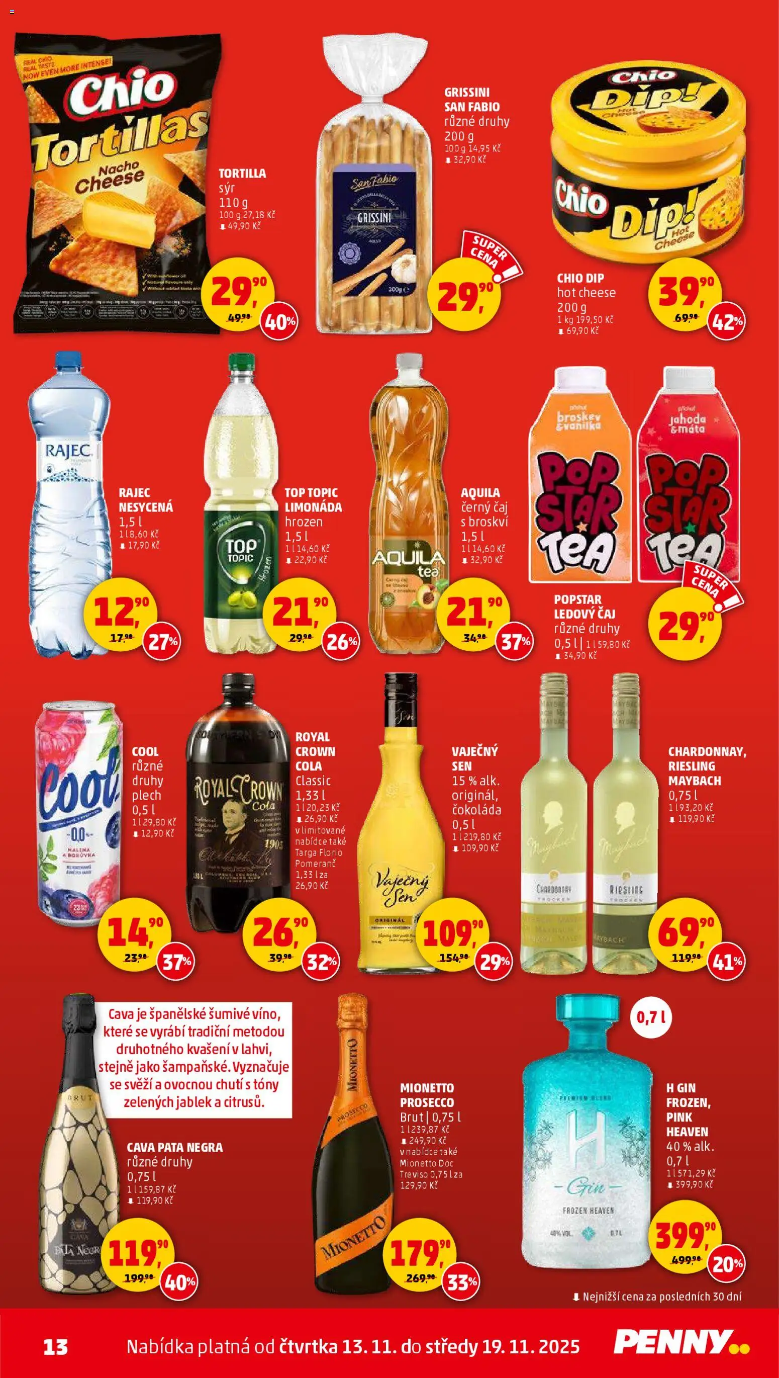 Penny Market leták - Čtvrtečník od 13.11.2025 | Strana: 13 | Produkty: Čokoláda, Tortilla, Aquila, Pila