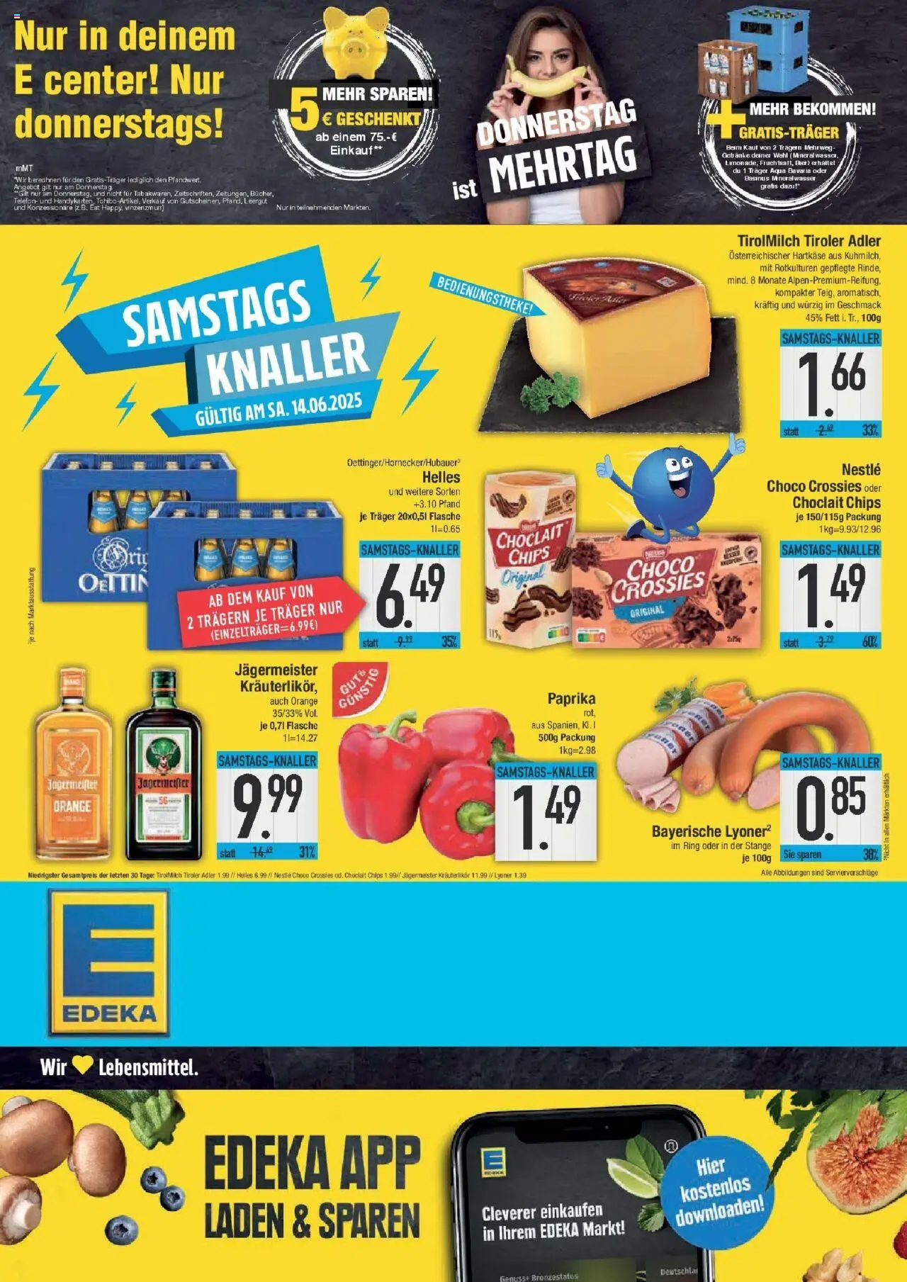 Edeka prospekt Bad Reichenhall	 - gültig ab dem 08.06.2025 | Seite: 20 | Produkte: Mineralwasser, Jägermeister, Paprika, Telefon