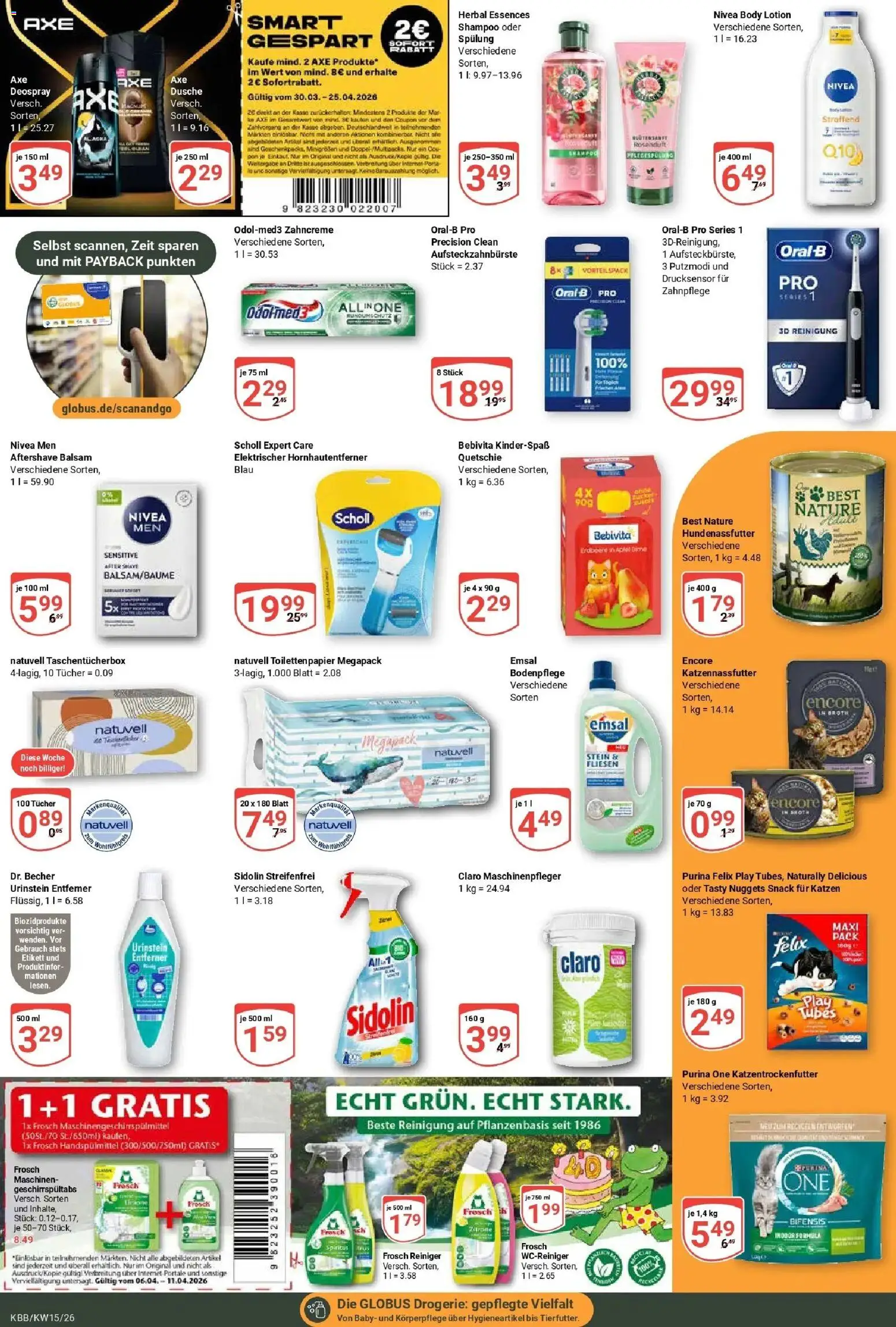 Globus prospekt Koblenz-Bubenheim	 – gültig ab 07.04.2026 | Seite: 14 | Produkte: Spülung, Axe, Zitrone, Deospray