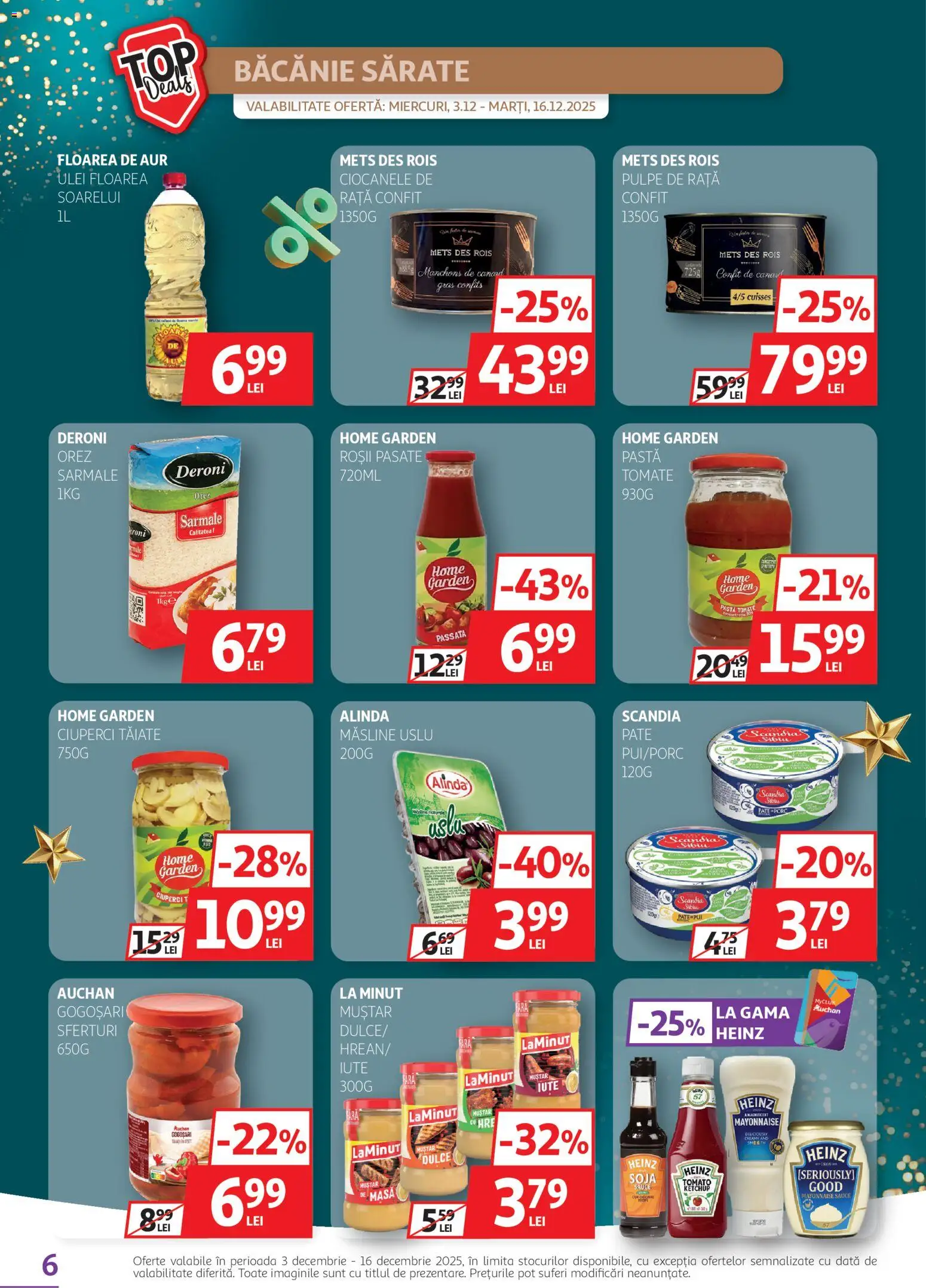 Noul catalog Auchan – valabil de la 03.12.2025 | Pagină: 6 | Produse: Pate, Ciuperci, Ulei, Roșii