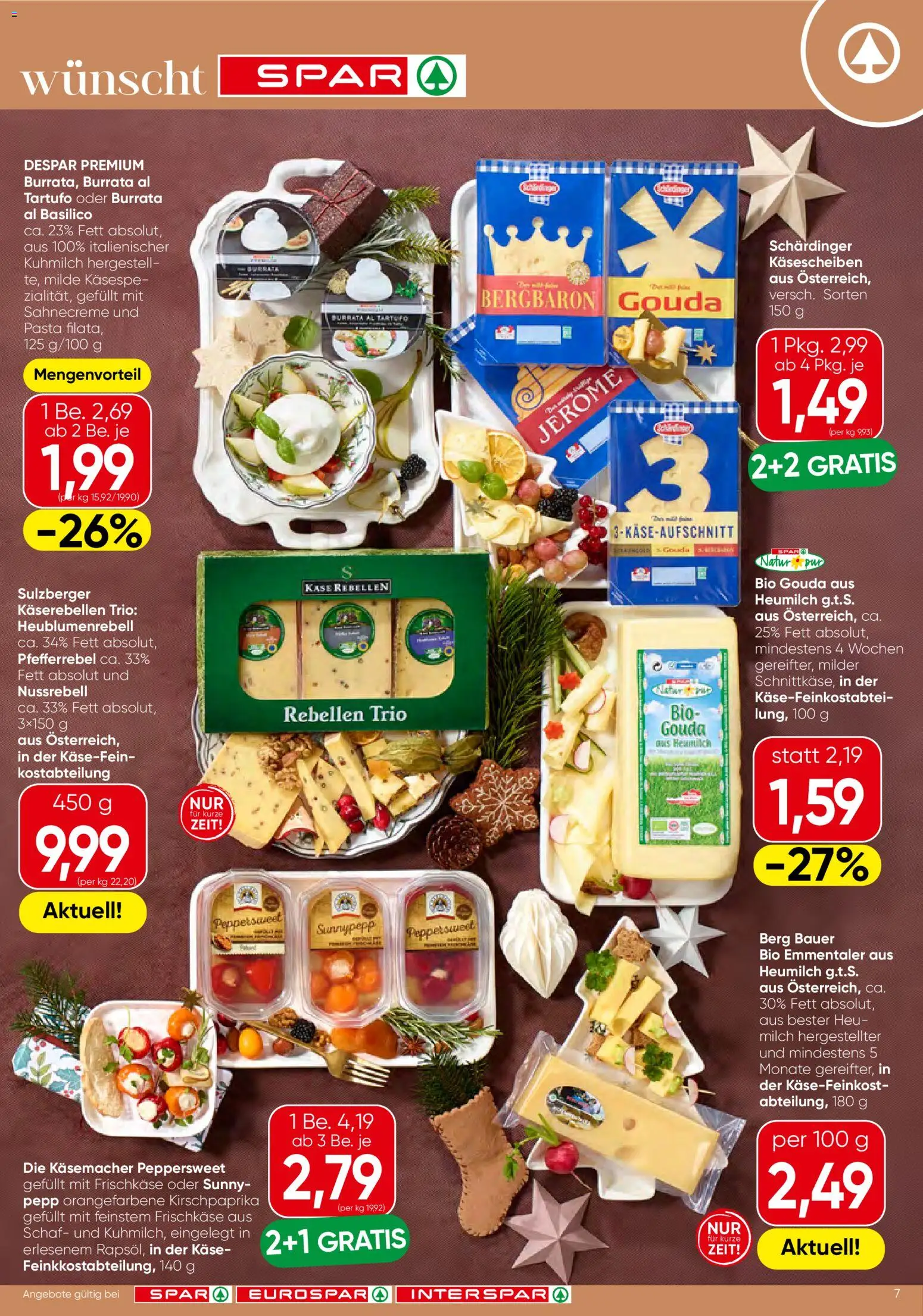 Spar Flugblatt - Oberösterreich gültig ab 23.12.2025 | Seite: 7 | Produkte: Pasta, Milch, Käse
