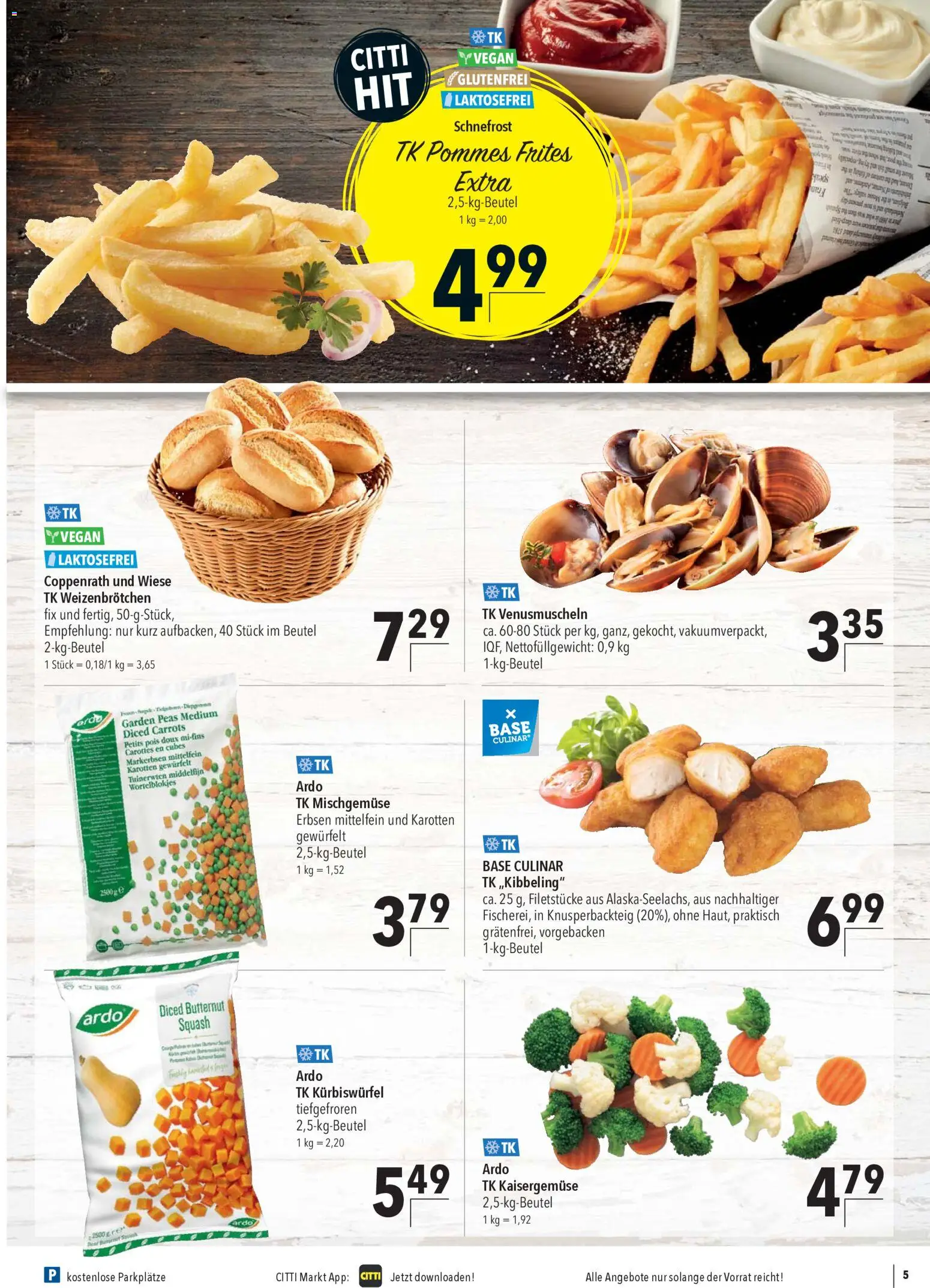 CITTI Markt Aktuelle Angebote für Profis – gültig ab 22.10.2025 | Seite: 5 | Produkte: Pommes, Pommes frites, Erbsen