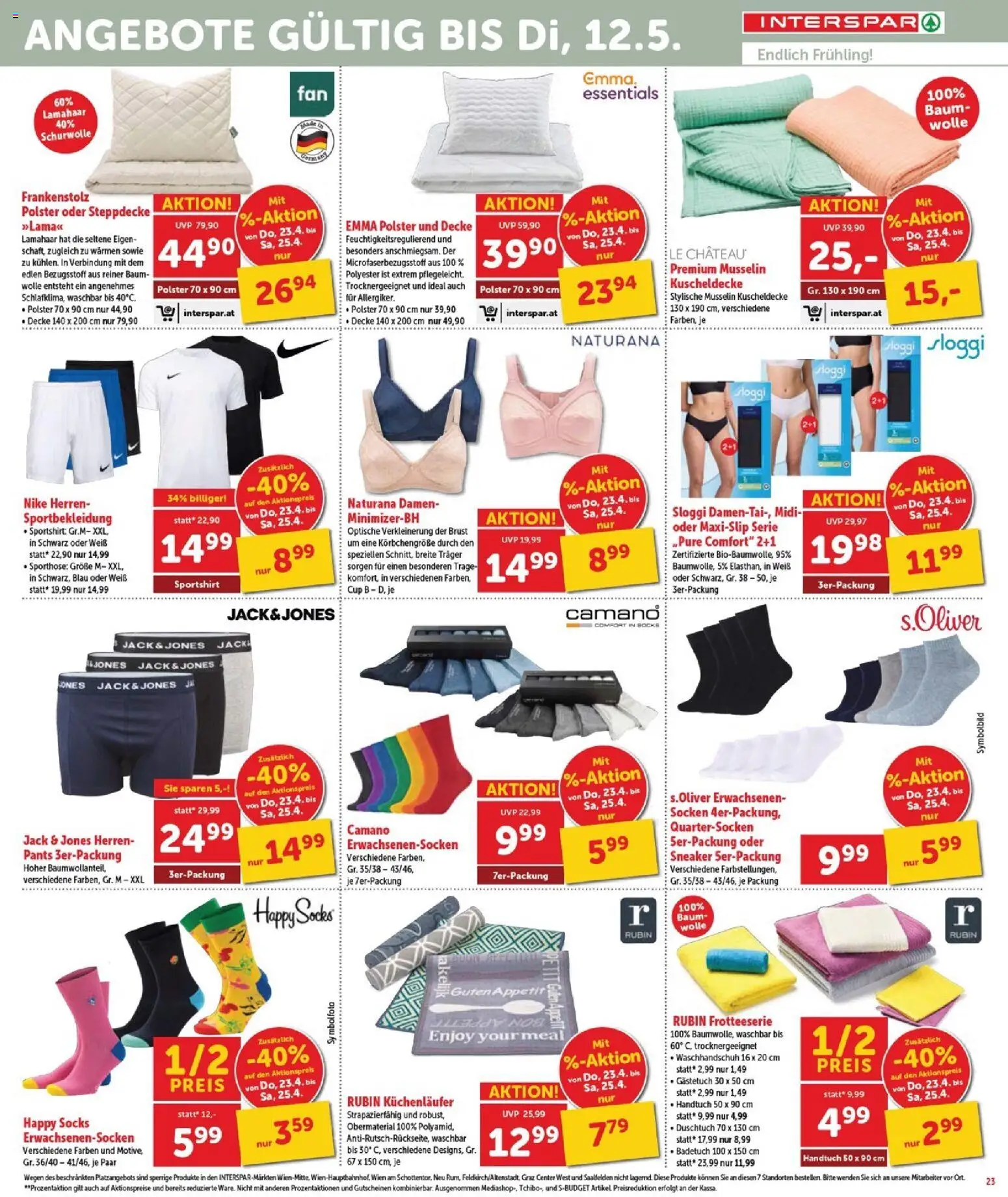 Interspar Flugblatt - Burgenland Nord gültig ab 23.04.2026 | Seite: 23 | Produkte: Socken, Decke