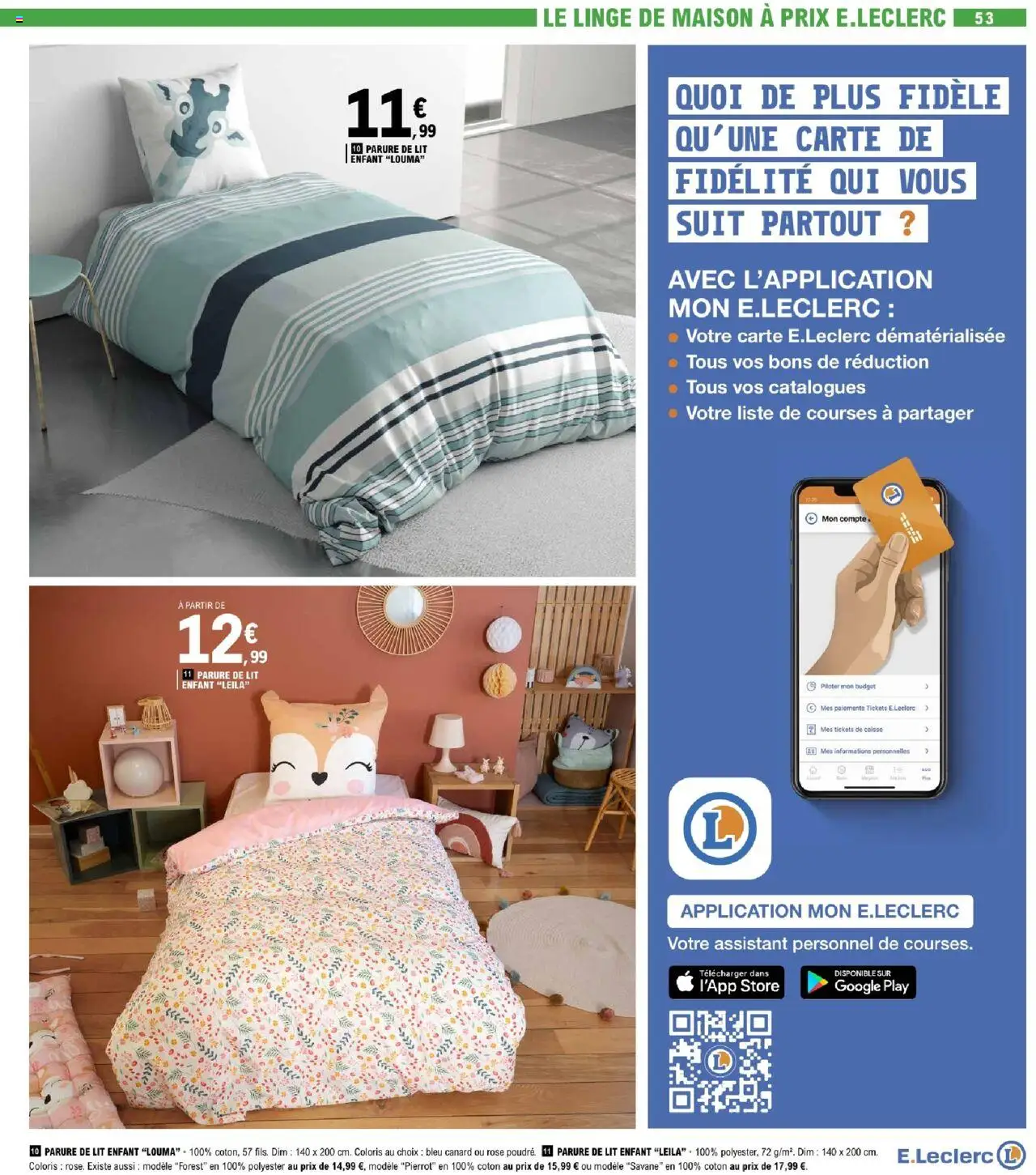  | Page: 53 | Produits: Coton, Parure de lit, Store, Lit