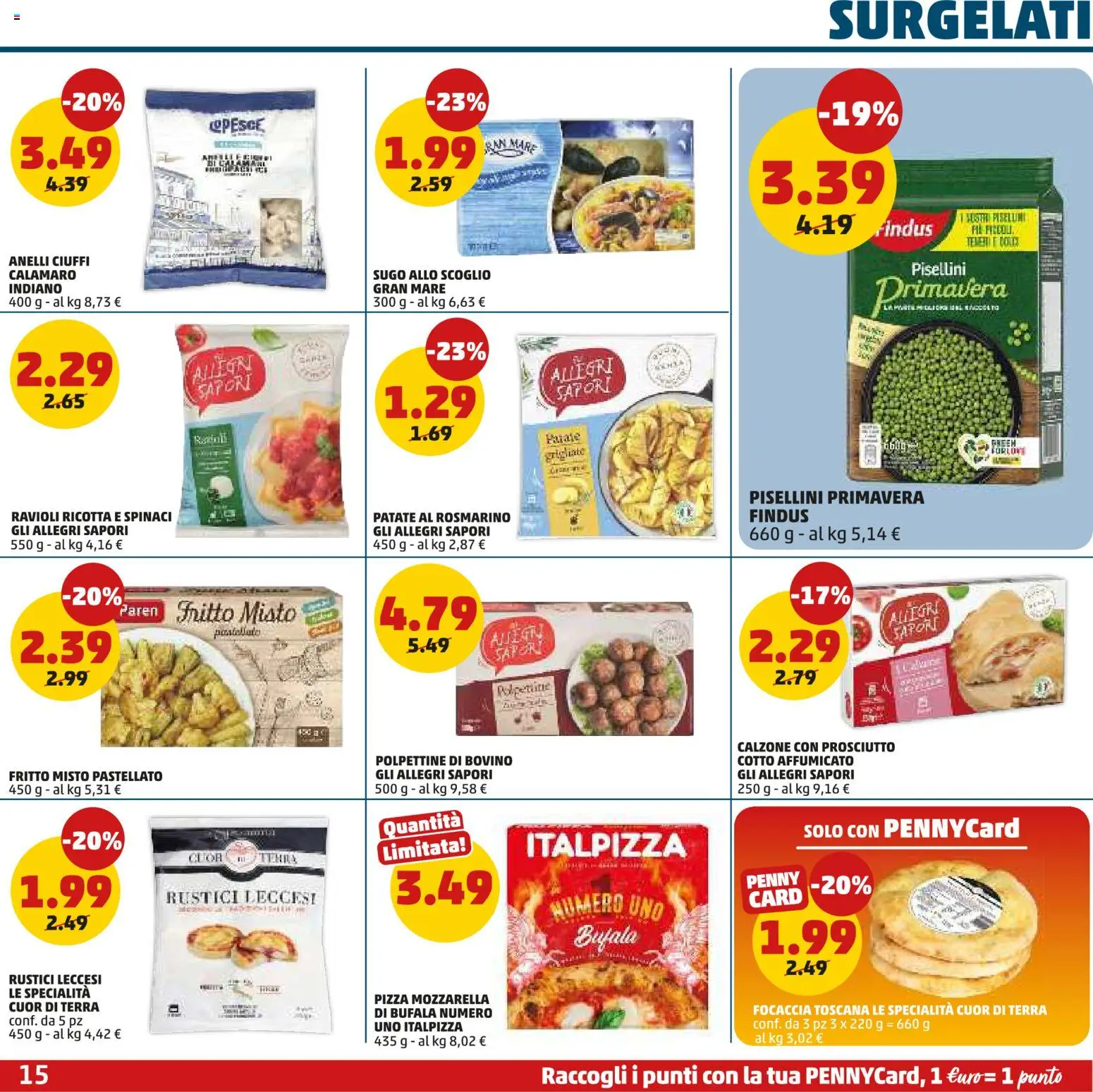 Volantino PENNY del 02.01.2026 | Pagina: 15 | Prodotti: Bovino, Pizza, Pesce, Sugo
