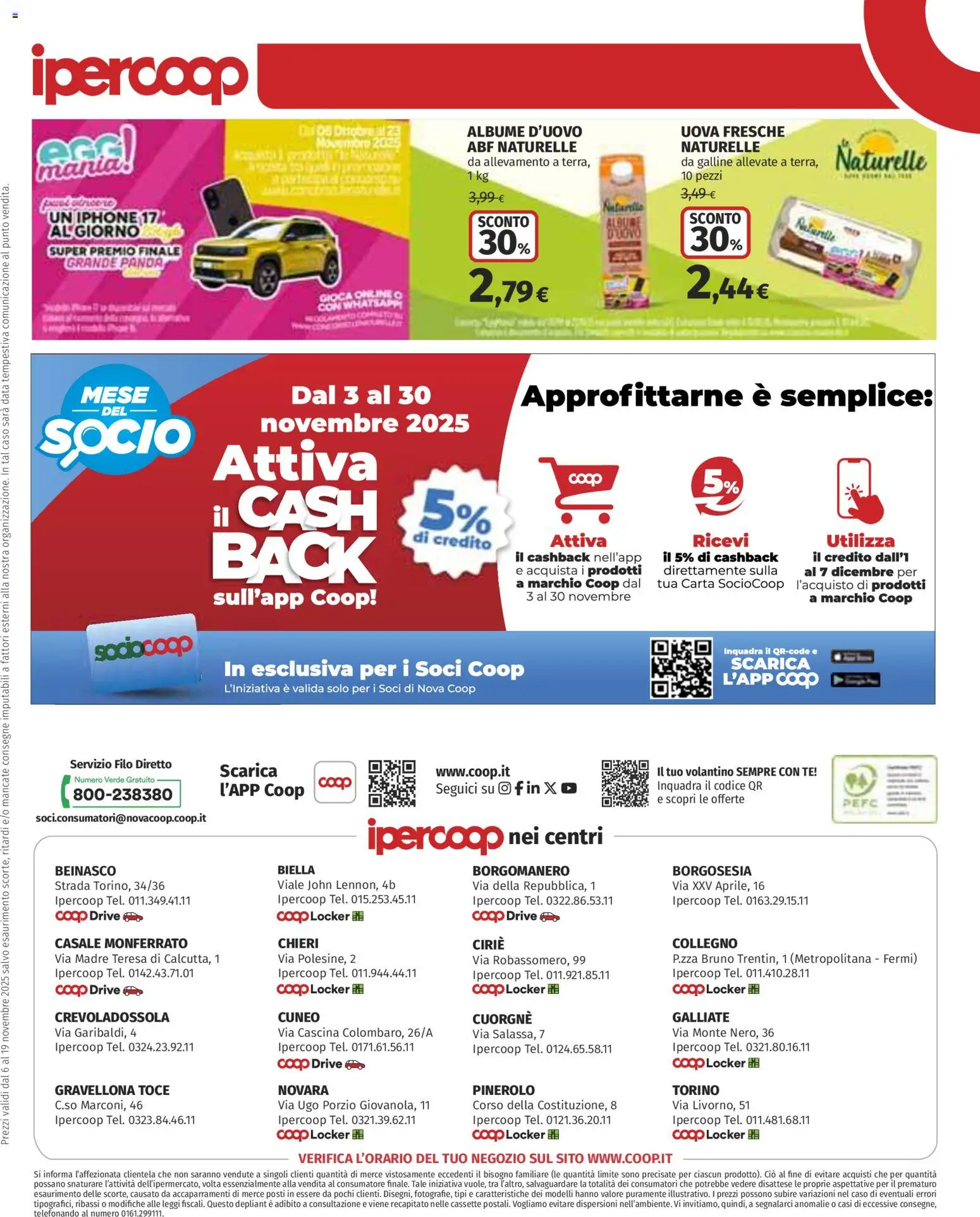 Volantino Ipercoop del 06.11.2025 | Pagina: 49 | Prodotti: Uova, Iphone, Tè, Data