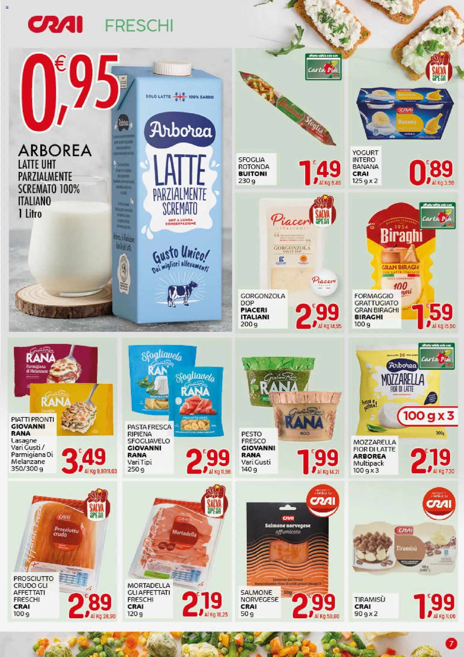 Volantino CRAI del 18.12.2025 | Pagina: 7 | Prodotti: Yogurt, Salmone, Pasta, Gorgonzola