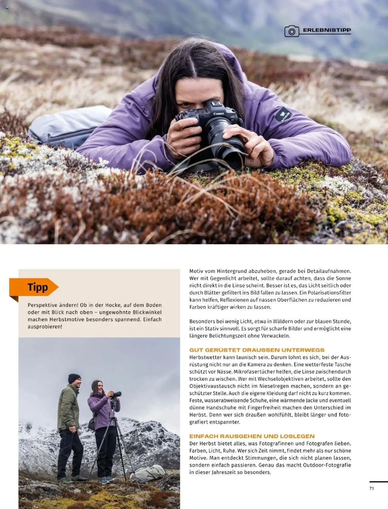 Sport2000 Prospekt Dein Outdoor Magazin  – gültig ab 01.10.2025 | Seite: 71 | Produkte: Bilder, Jacke, Handschuhe, Stativ