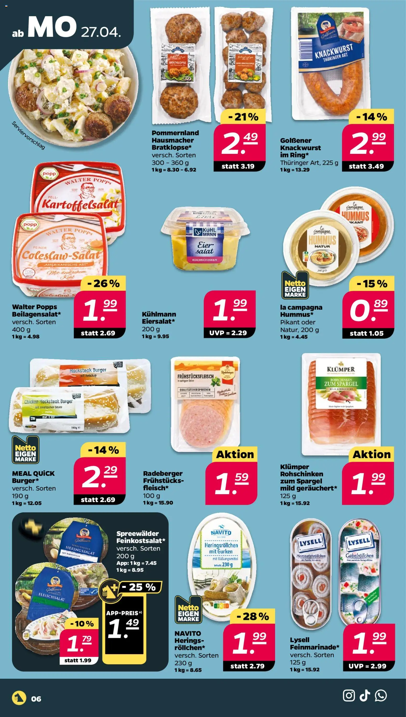 Netto Prospekt 	 – gültig ab 27.04.2026 | Seite: 6 | Produkte: Eier, Spargel, Ketchup, Salat