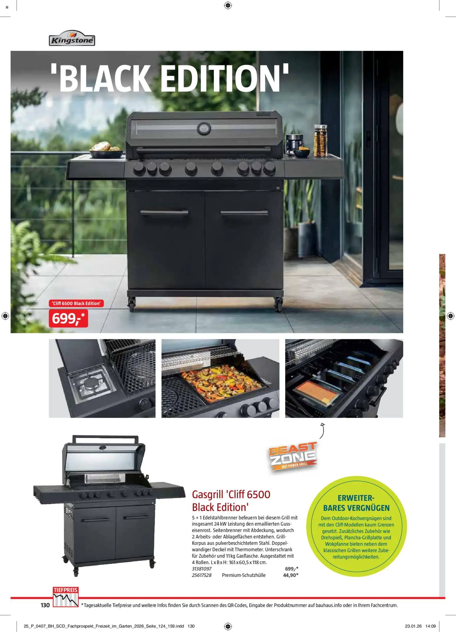 Bauhaus Freizeit im Garten – gültig ab 02.03.2026 | Seite: 130 | Produkte: Grill, Unterschrank
