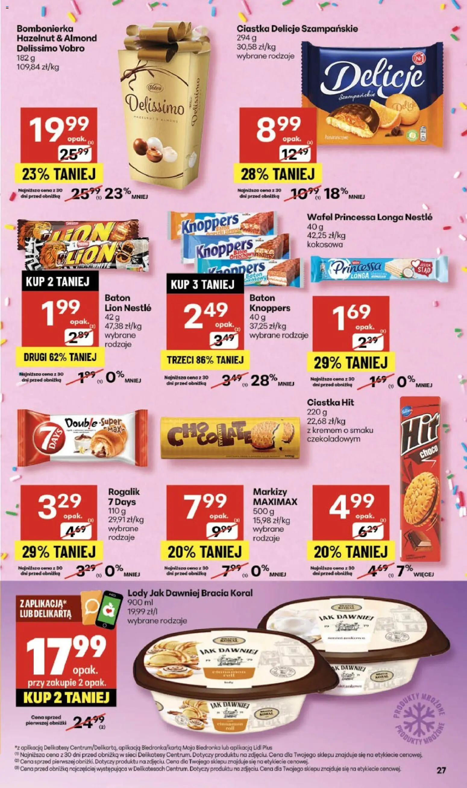 Delikatesy Centrum Gazetka od 06.11.2025 | Strona: 27 | Produkty: Knoppers, Delikatesy, Baton, Ciastka