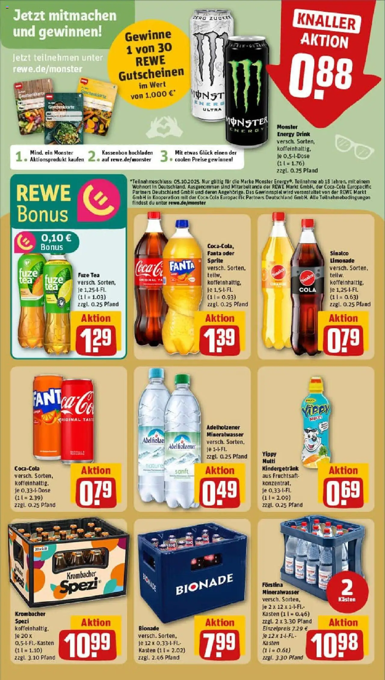 Rewe prospekt Marsberg	 – gültig ab 21.09.2025 | Seite: 18 | Produkte: Fanta, Limonade, Mineralwasser, Krombacher