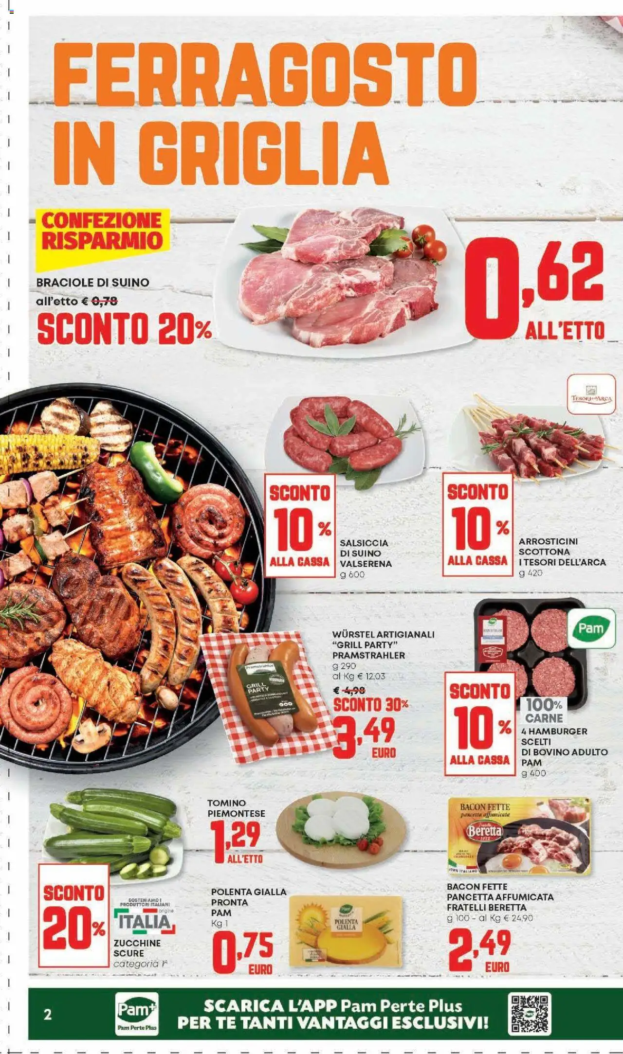 Volantino Panorama del 07.08.2025 | Pagina: 2 | Prodotti: Salsiccia, Zucchine, Griglia, Hamburger