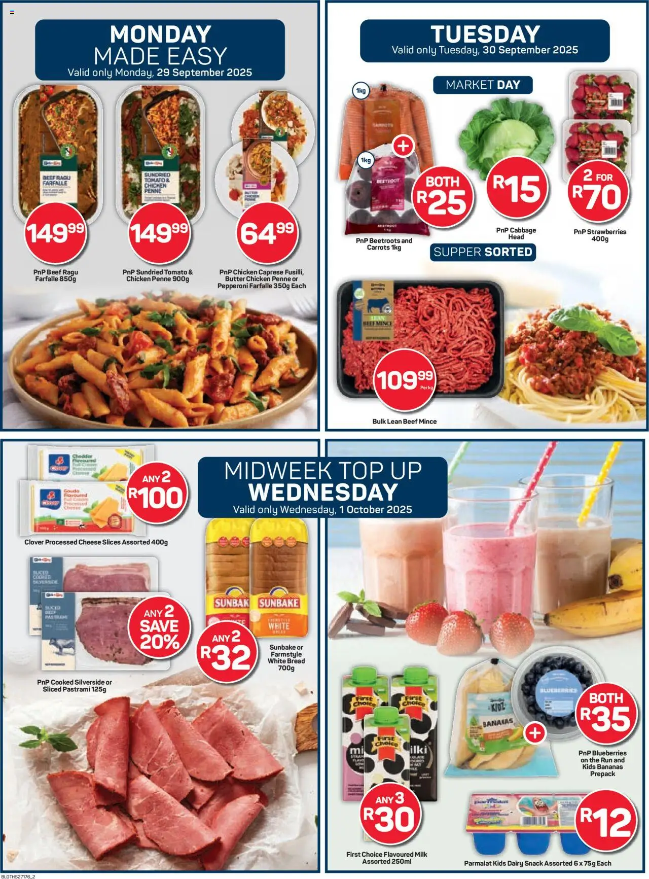 New Pick n Pay catalogue – valid from 29.09.2025 | Page: 2 | Products: Butter, Cheese, Bananas, Carrots