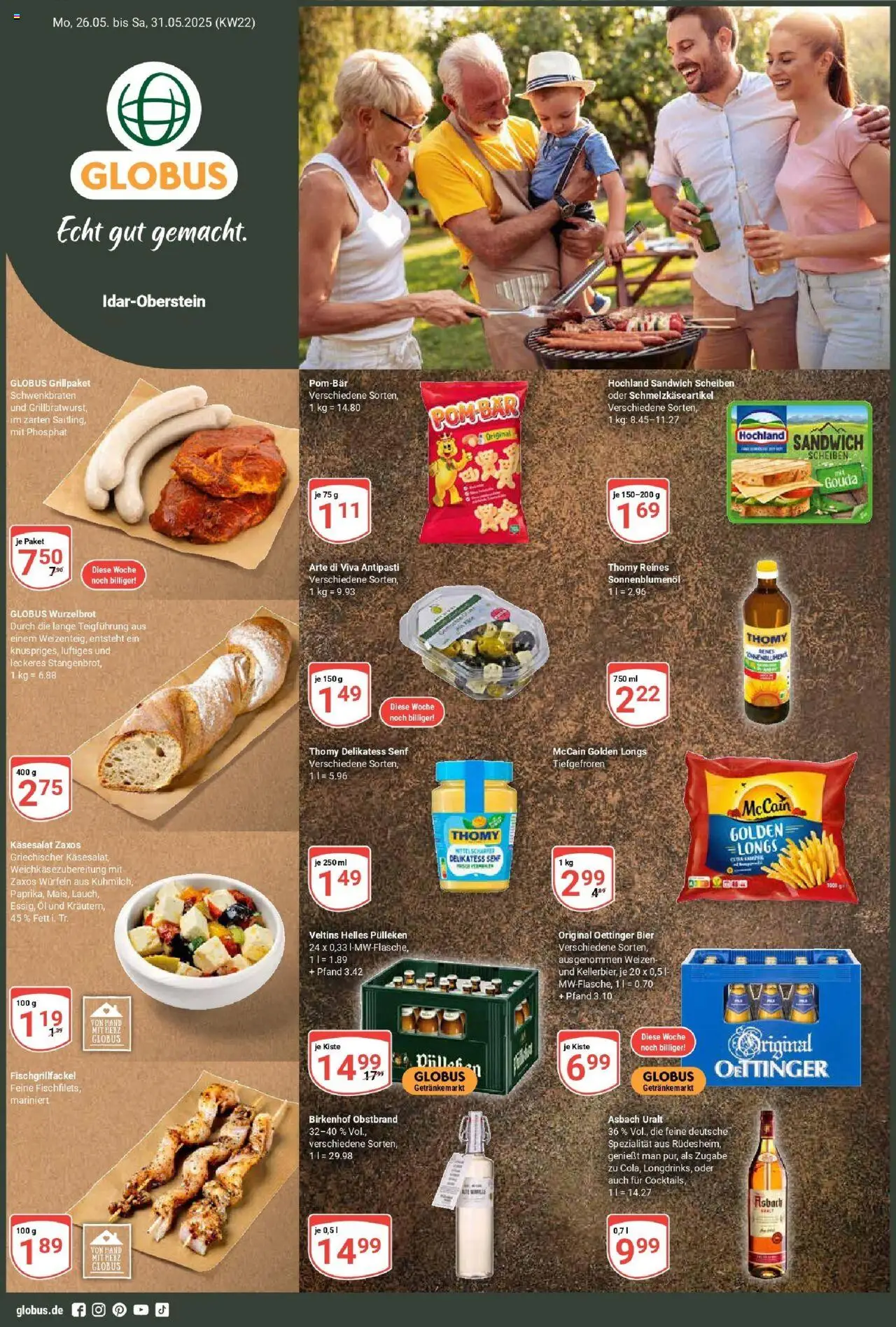 Globus prospekt Idar-Oberstein	 - gültig ab dem 25.05.2025 | Seite: 1 | Produkte: Bier, Gouda, Oettinger, Veltins