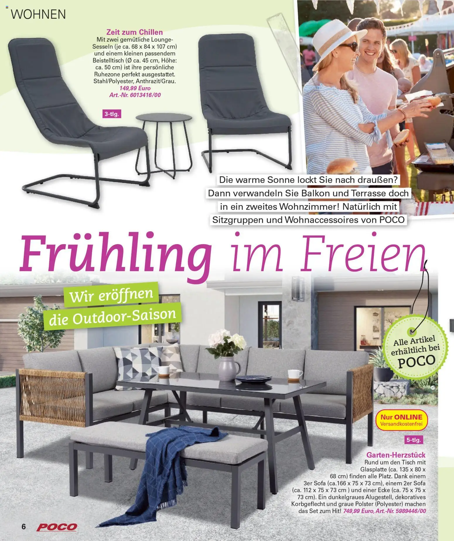 Poco Prospekt Wohnwelt Frühling 2026 – gültig ab 16.02.2026 | Seite: 6 | Produkte: Beistelltisch, Sofa, Tisch