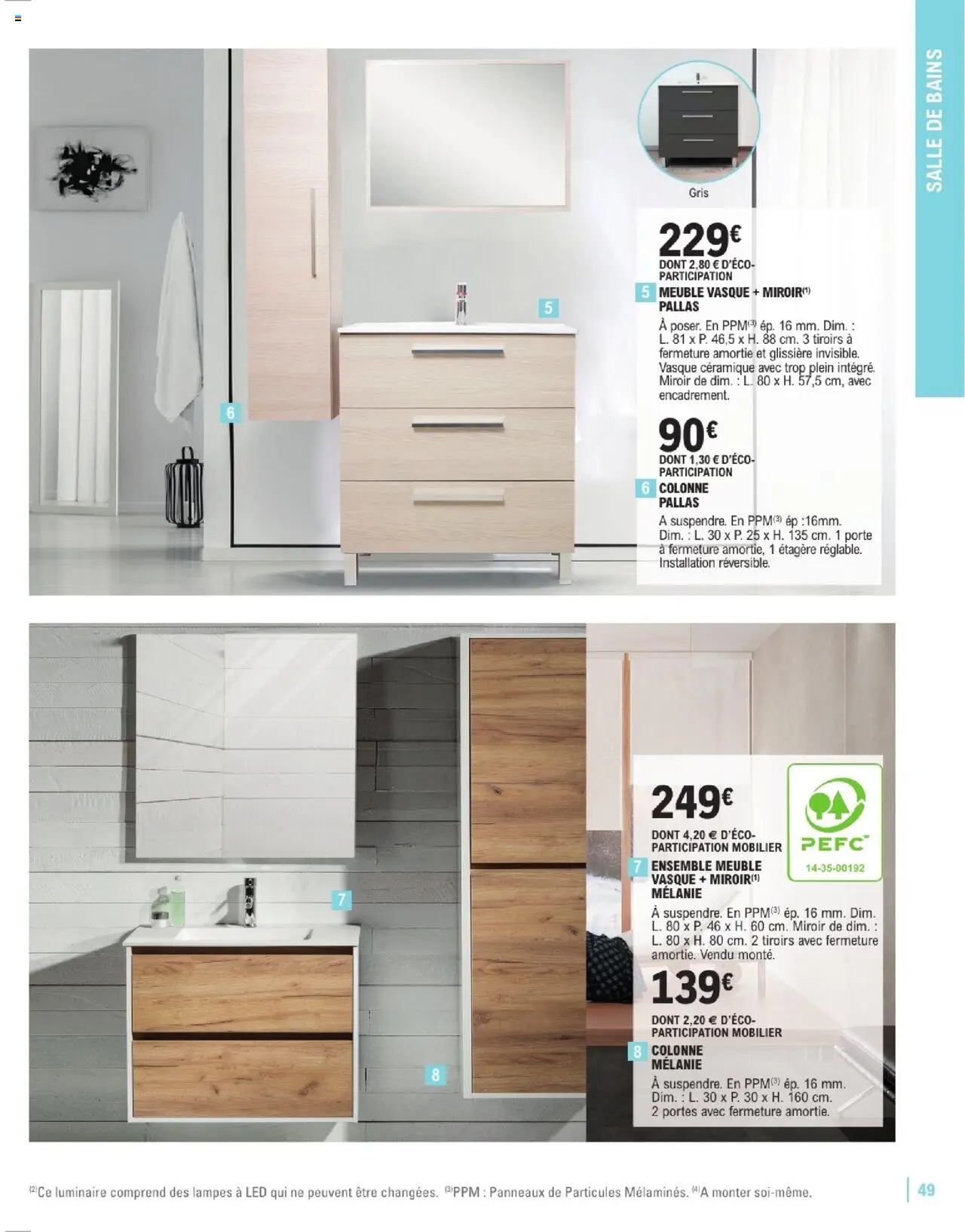 {H1} | Page: 49 | Produits: Étagère, Portes, Tiroirs, Miroir