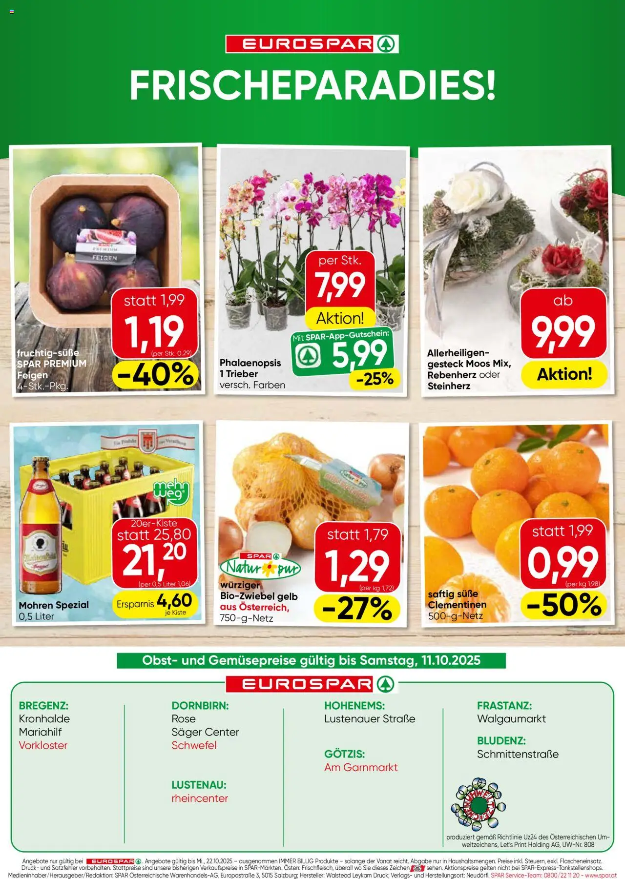 Eurospar Flugblatt - Vorarlberg gültig ab 09.10.2025 | Seite: 16 | Produkte: Obst