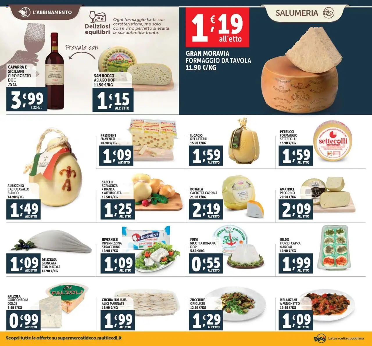 Volantino Decò del 18.07.2025 | Pagina: 2 | Prodotti: Rucola, Stracchino, Ricotta, Emmental