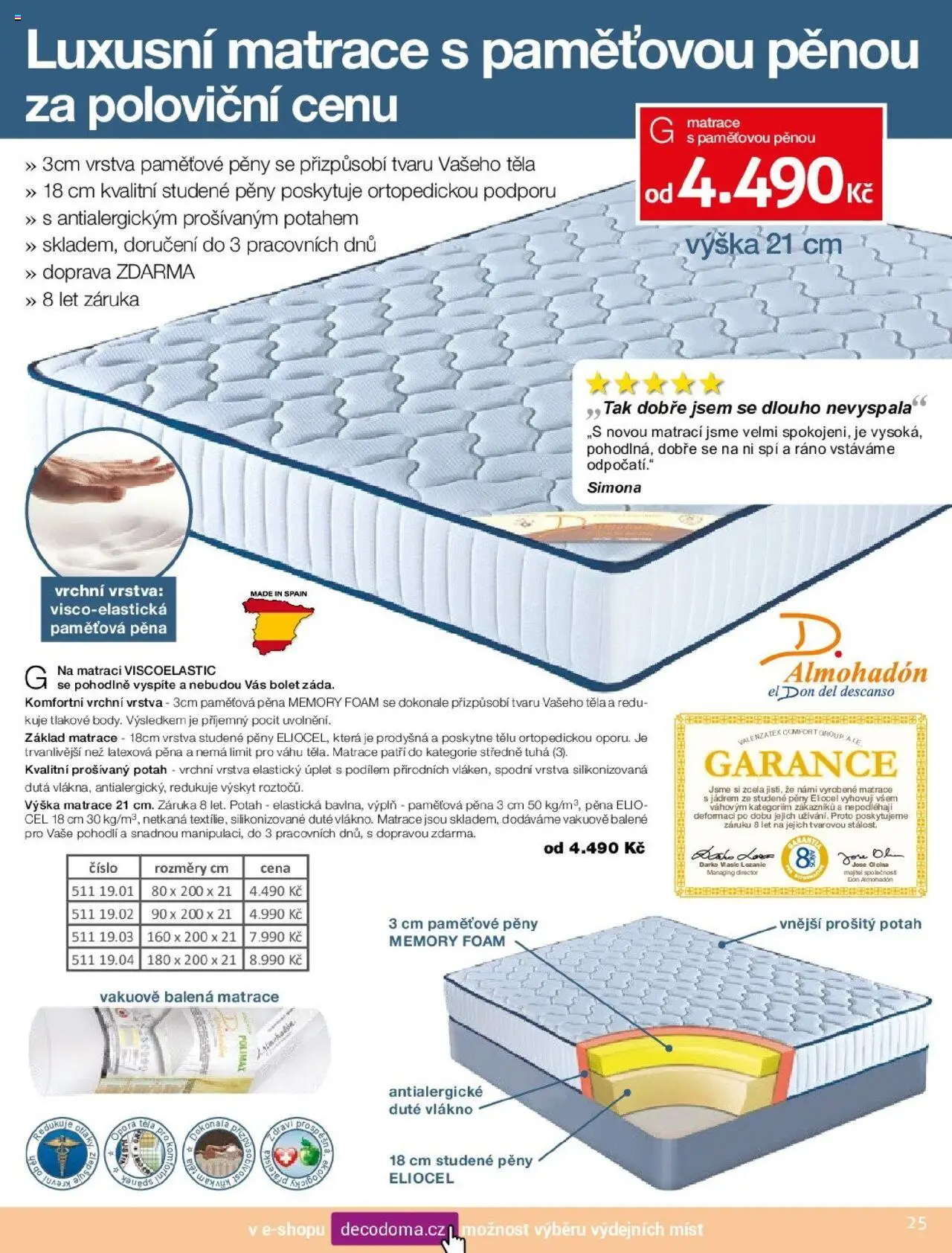 Decodoma katalog Vánoce 2025 od 09.10.2025 | Strana: 25 | Produkty: Matrace