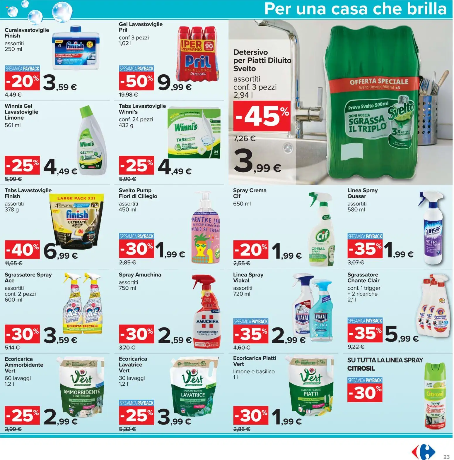 Volantino Carrefour del 02.01.2026 | Pagina: 23 | Prodotti: Ammorbidente, Sgrassatore, Limone, Basilico