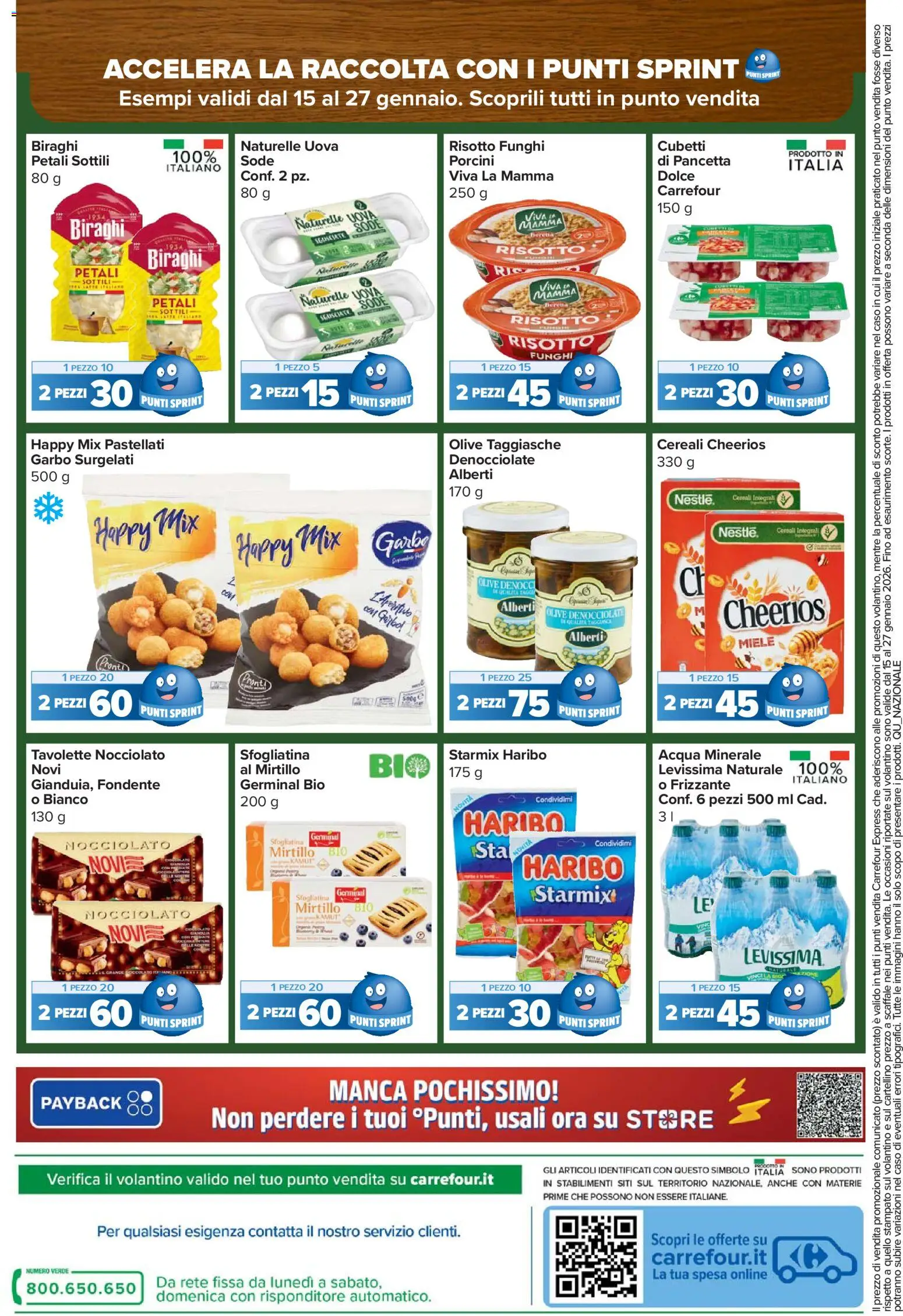 Volantino Carrefour del 15.01.2026 | Pagina: 14 | Prodotti: Cereali, Funghi, Miele, Acqua minerale