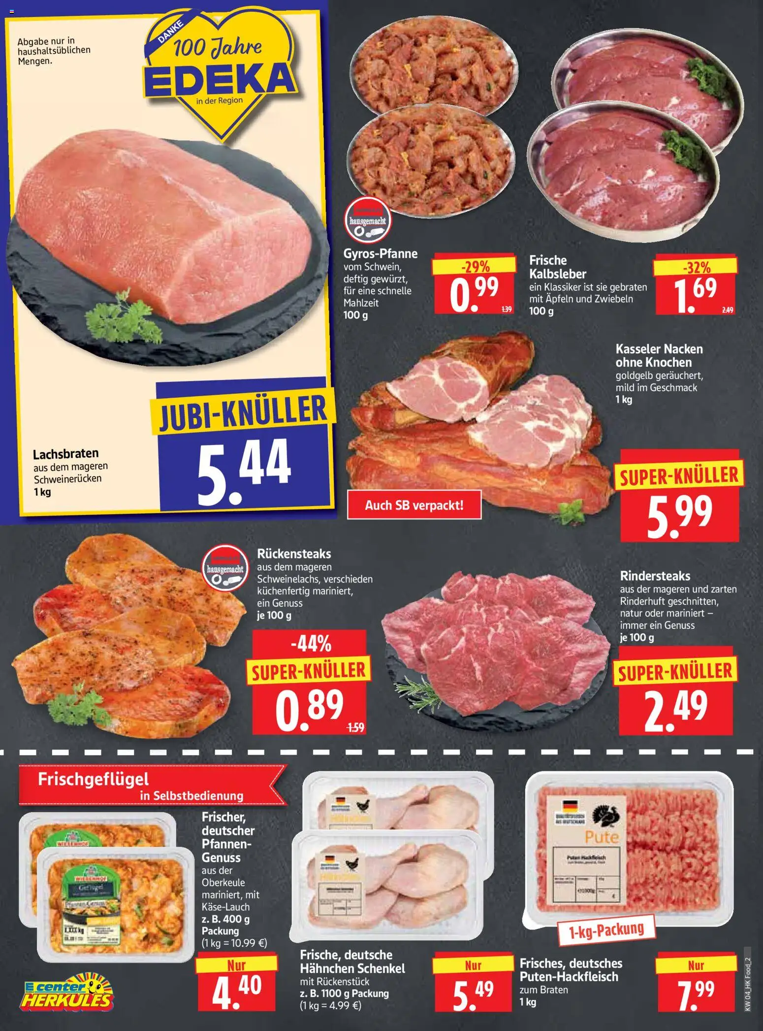 HERKULES Prospekt 	 – gültig ab 19.01.2026 | Seite: 2 | Produkte: Pute, Hahnchen, Kalbsleber, Schweinerucken