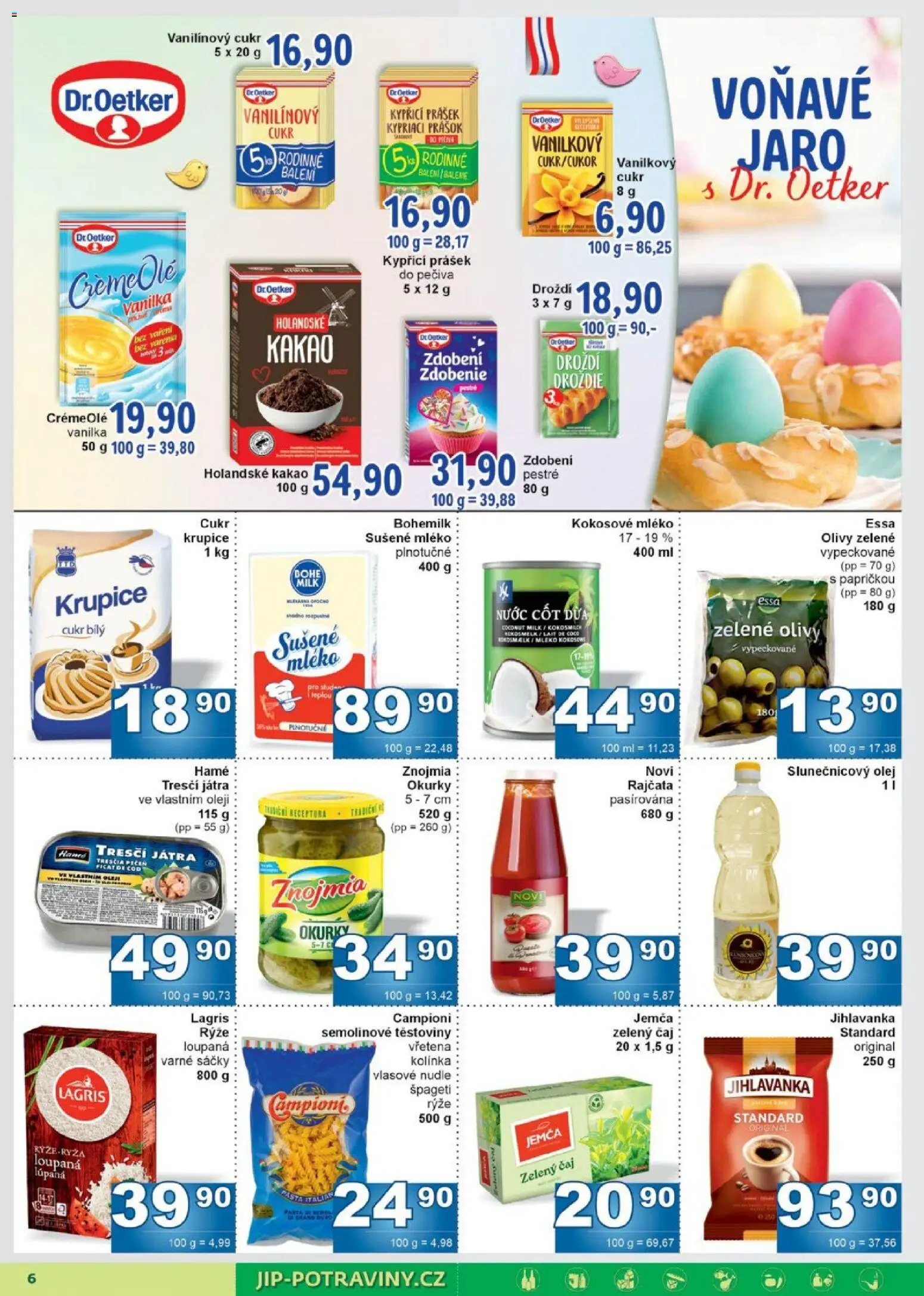 Jip leták od 25.03.2026 | Strana: 6 | Produkty: Rajčata, Jihlavanka, Cukr, Nudle