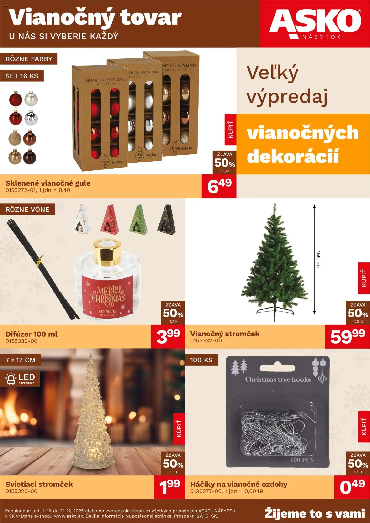 Nové ASKO nábytok akcie – leták je platný od 11.12.2025 | Strana: 1 | Produkty: Nábytok, Osvetlenie, Difúzer