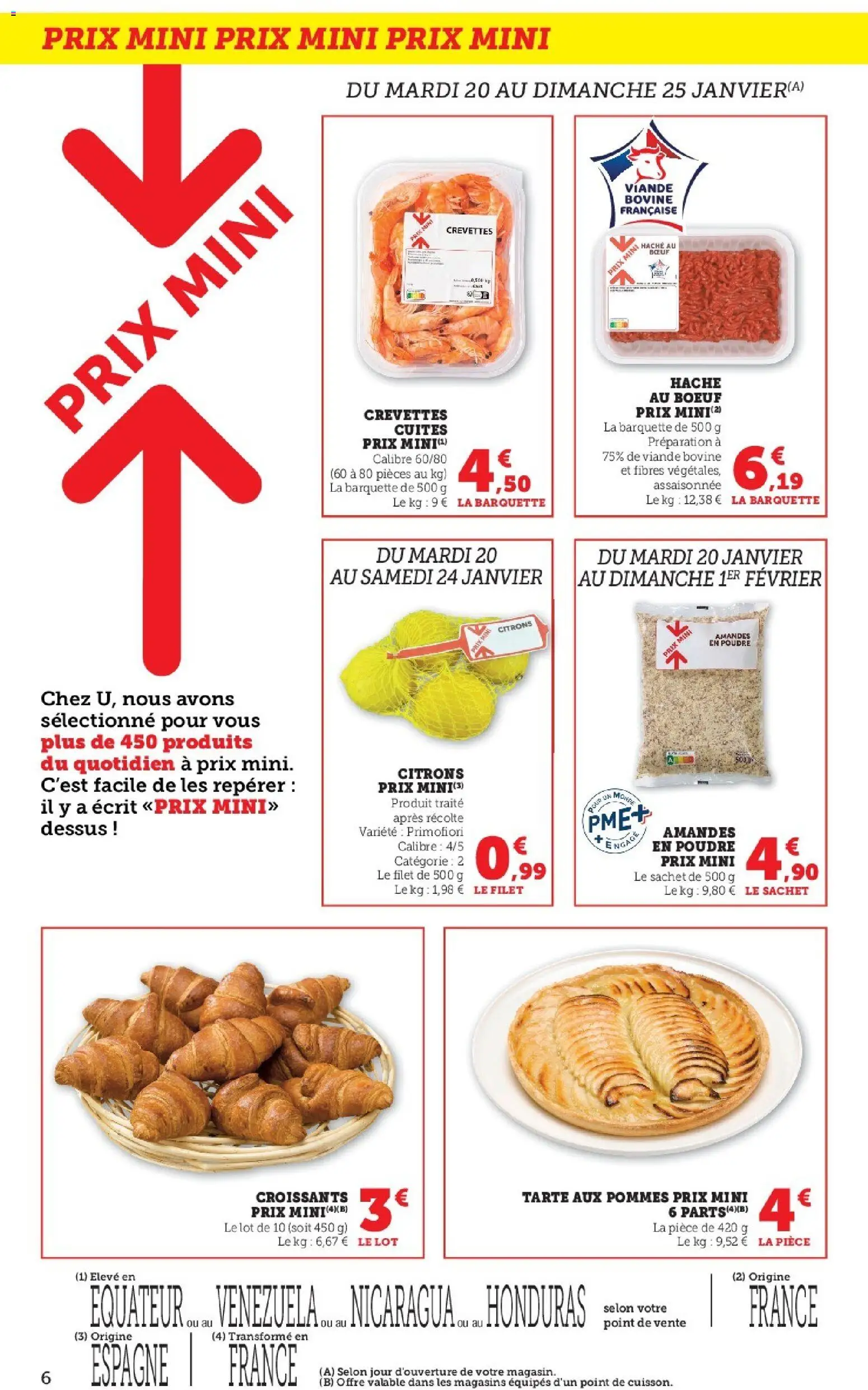 {H1} | Page: 6 | Produits: Poudre, Crevettes, Pommes, Viande bovine