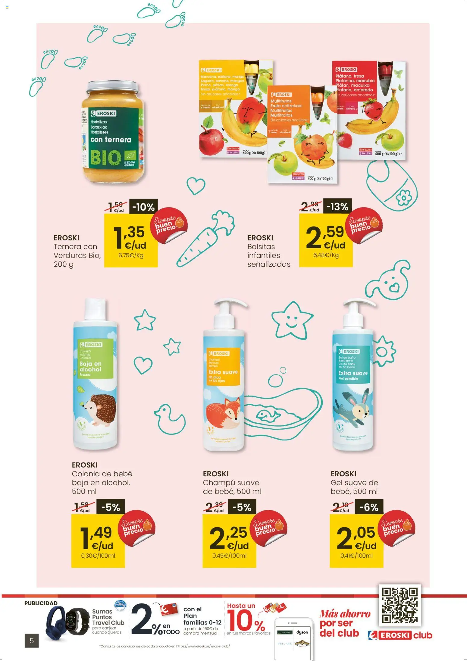 Eroski - Oh Qué peke │ válido desde el 29.01.2026 | Página: 5 | Productos: Champú, Colonia, Gel de baño, Ρούτερ