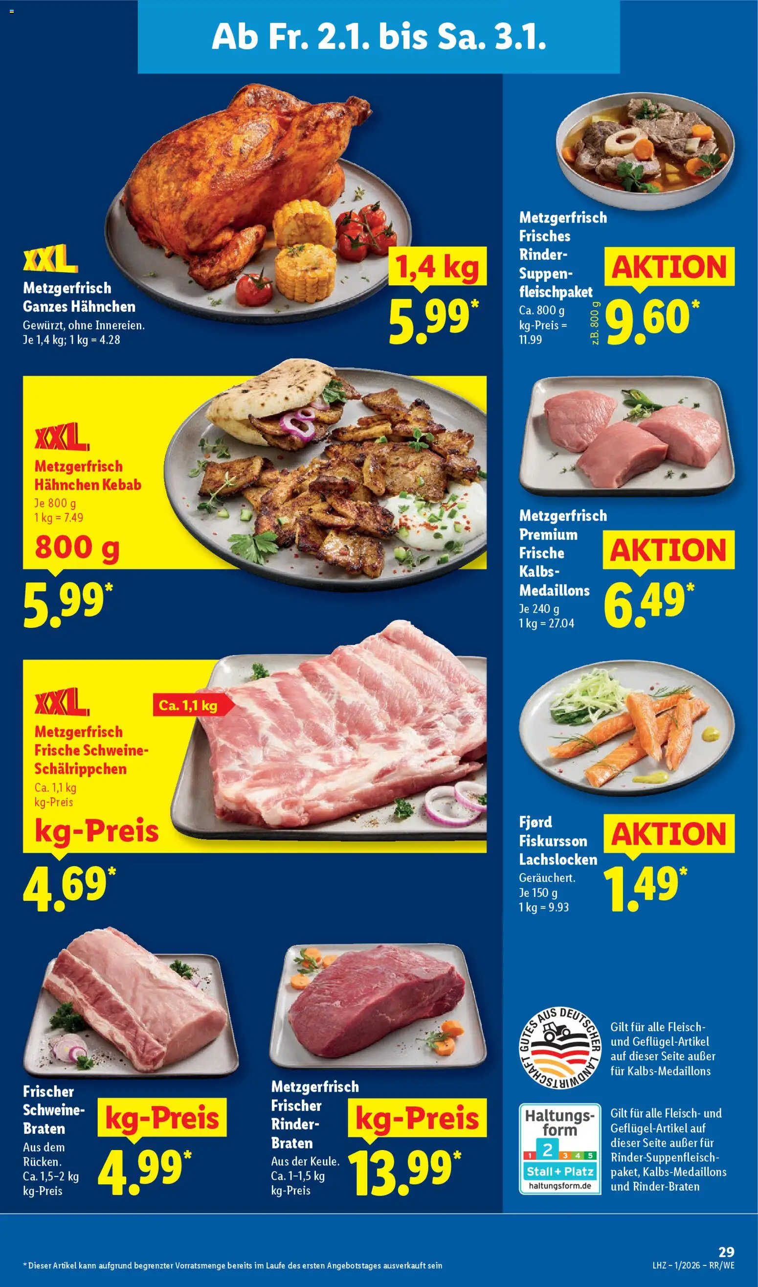 Lidl Prospekt Bestwig – gültig ab 29.12.2025 | Seite: 47 | Produkte: Rinderbraten, Hahnchen, Fleisch