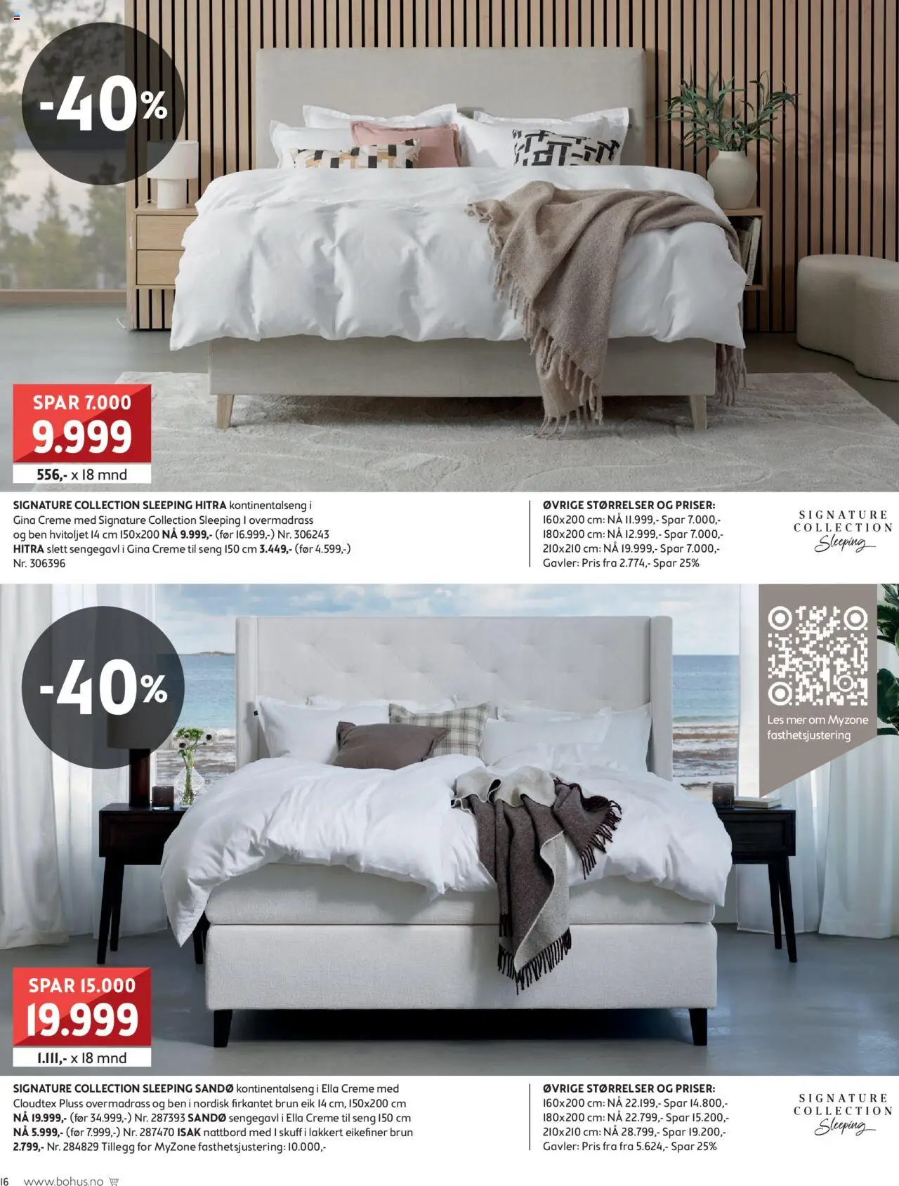  | Side: 16 | Produkter: Overmadrass, Kontinentalseng, Nattbord, Sengegavl