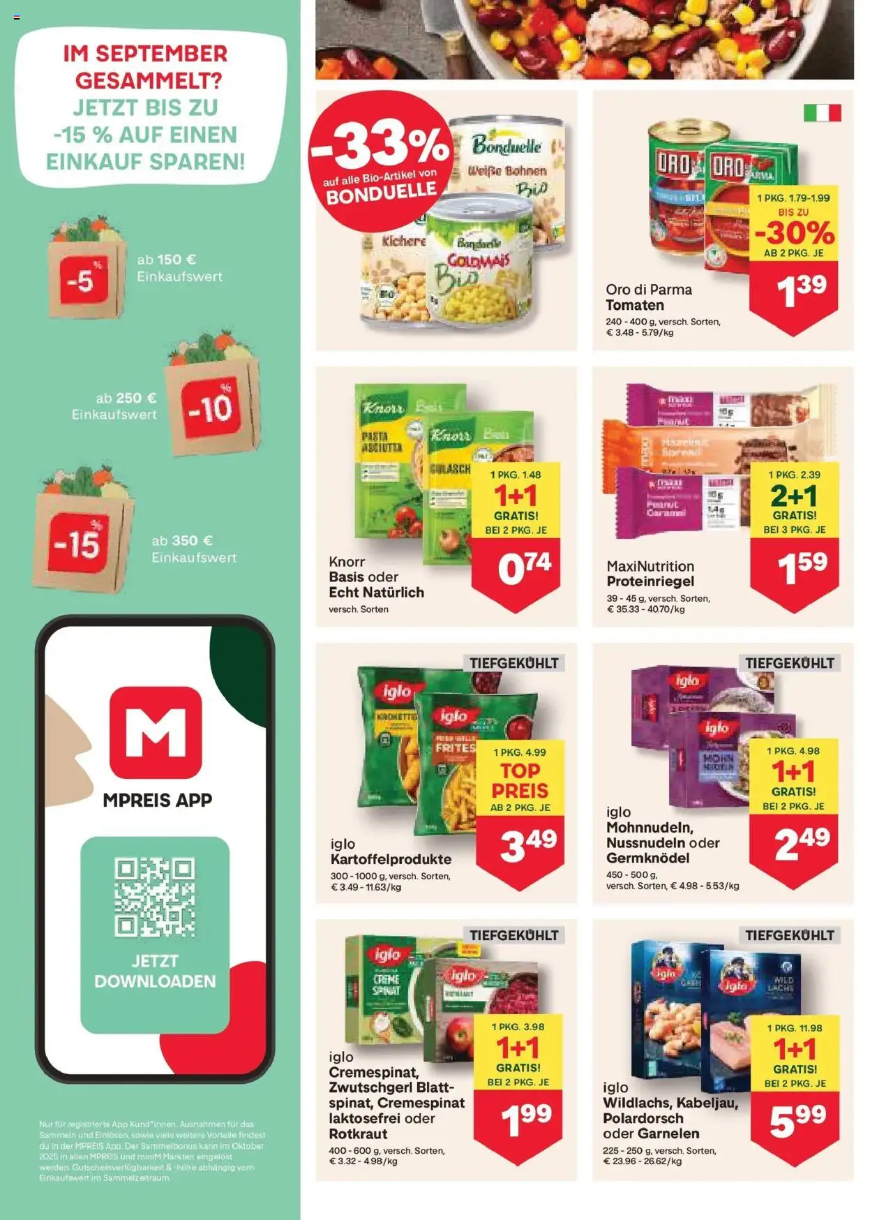 MPREIS Steyr gültig ab 16.10.2025 | Seite: 8 | Produkte: Pasta, Creme, Tomaten